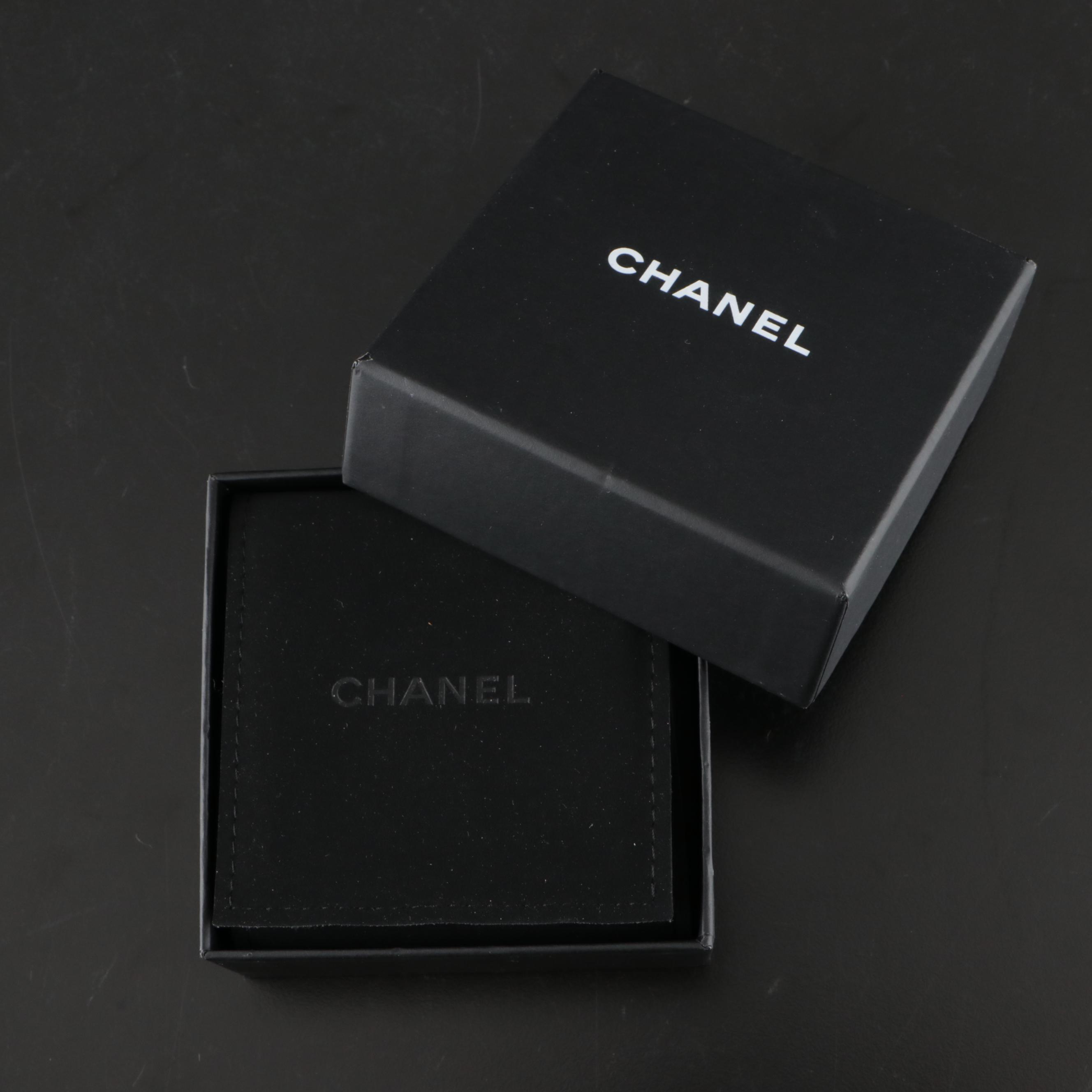 Chanel CC Logo Crystal Stud Earrings