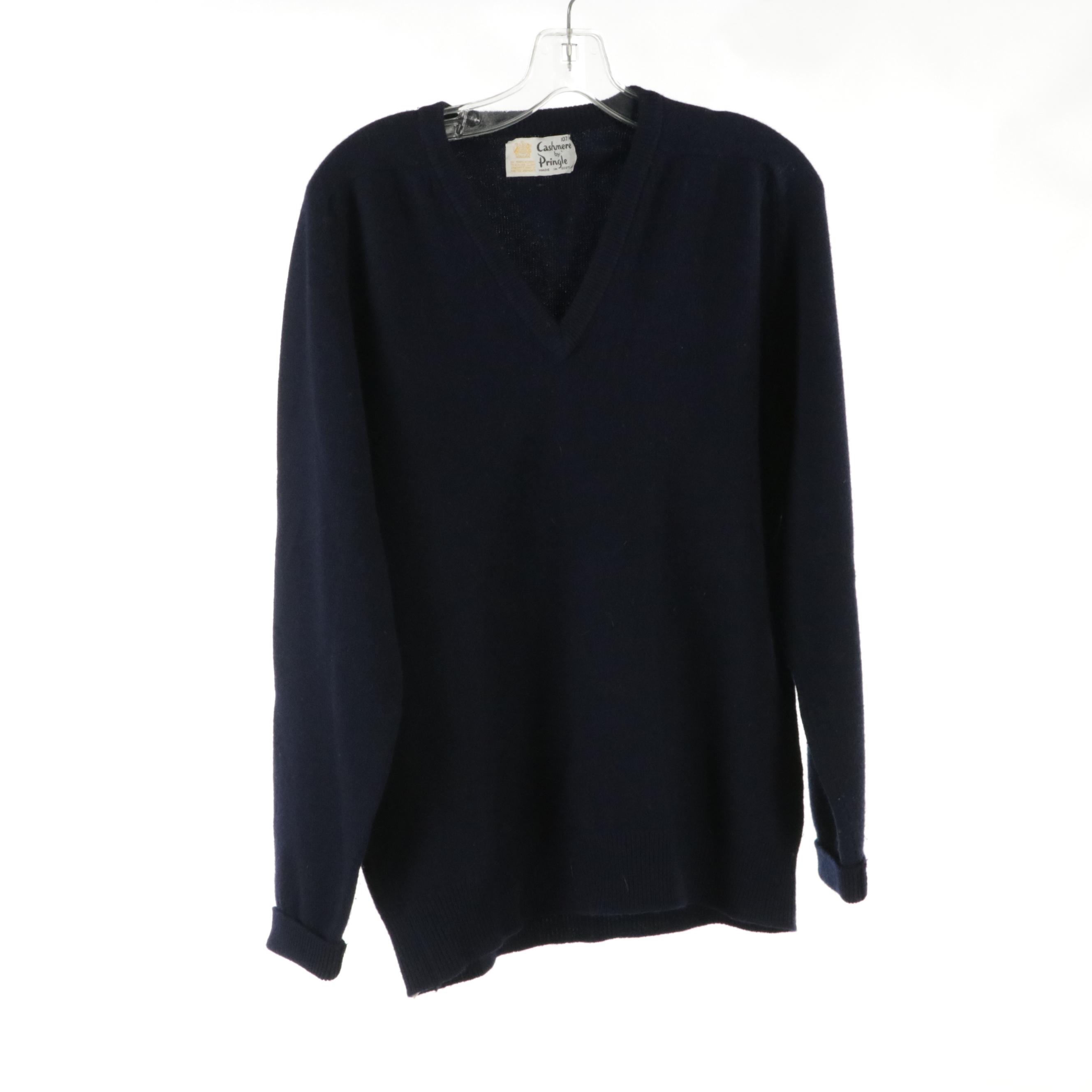 Men's Pringle and Lowell Dreyfus Cashmere and Mink/Wool Blend V-Neck Sweaters