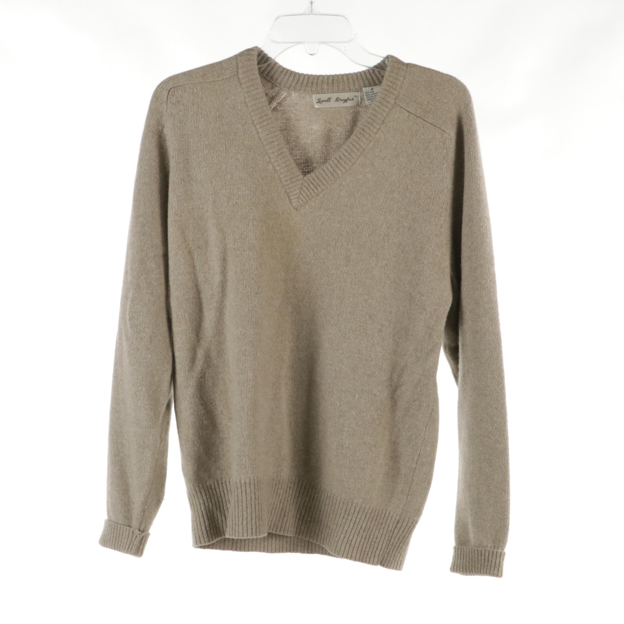 Men's Pringle and Lowell Dreyfus Cashmere and Mink/Wool Blend V-Neck Sweaters