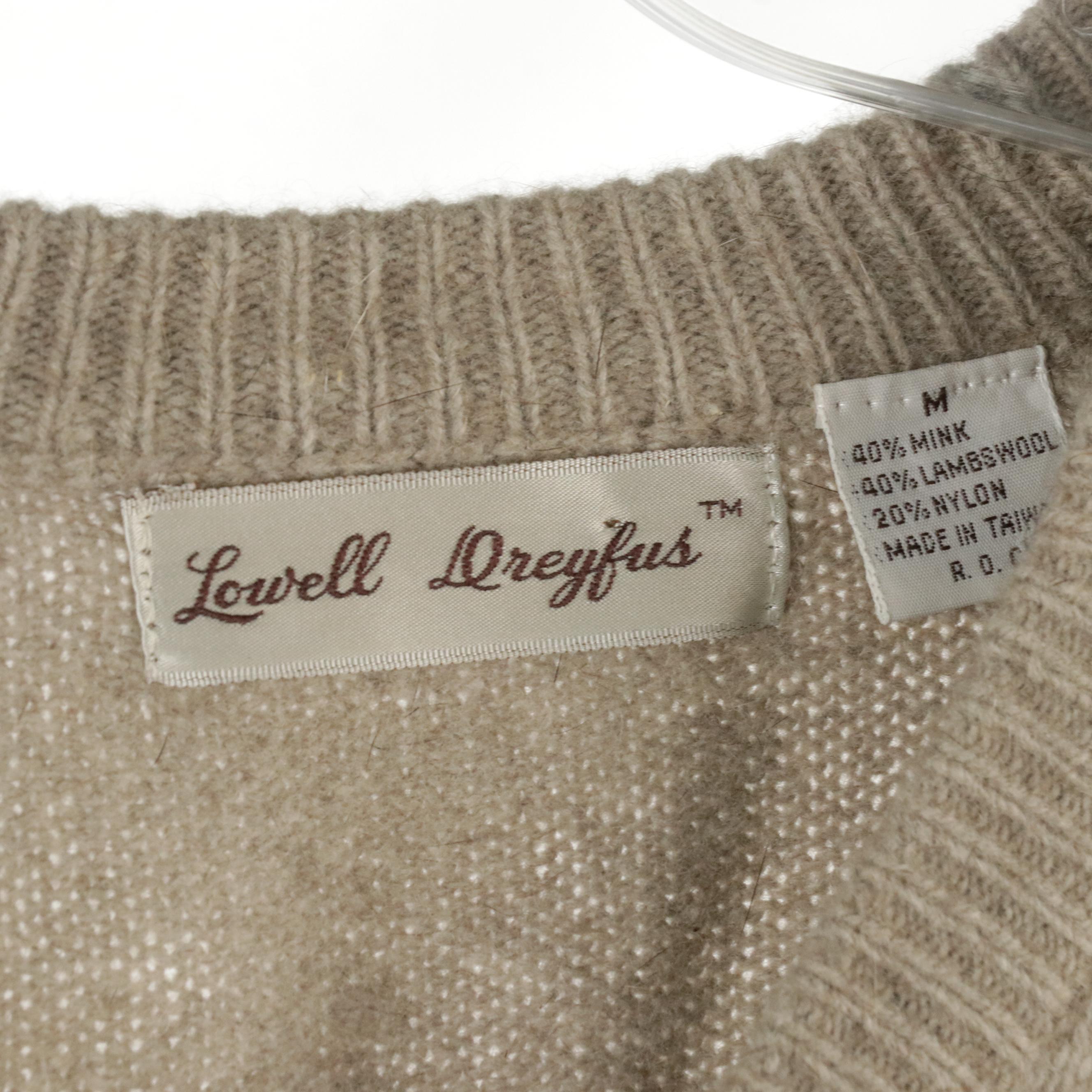 Men's Pringle and Lowell Dreyfus Cashmere and Mink/Wool Blend V-Neck Sweaters