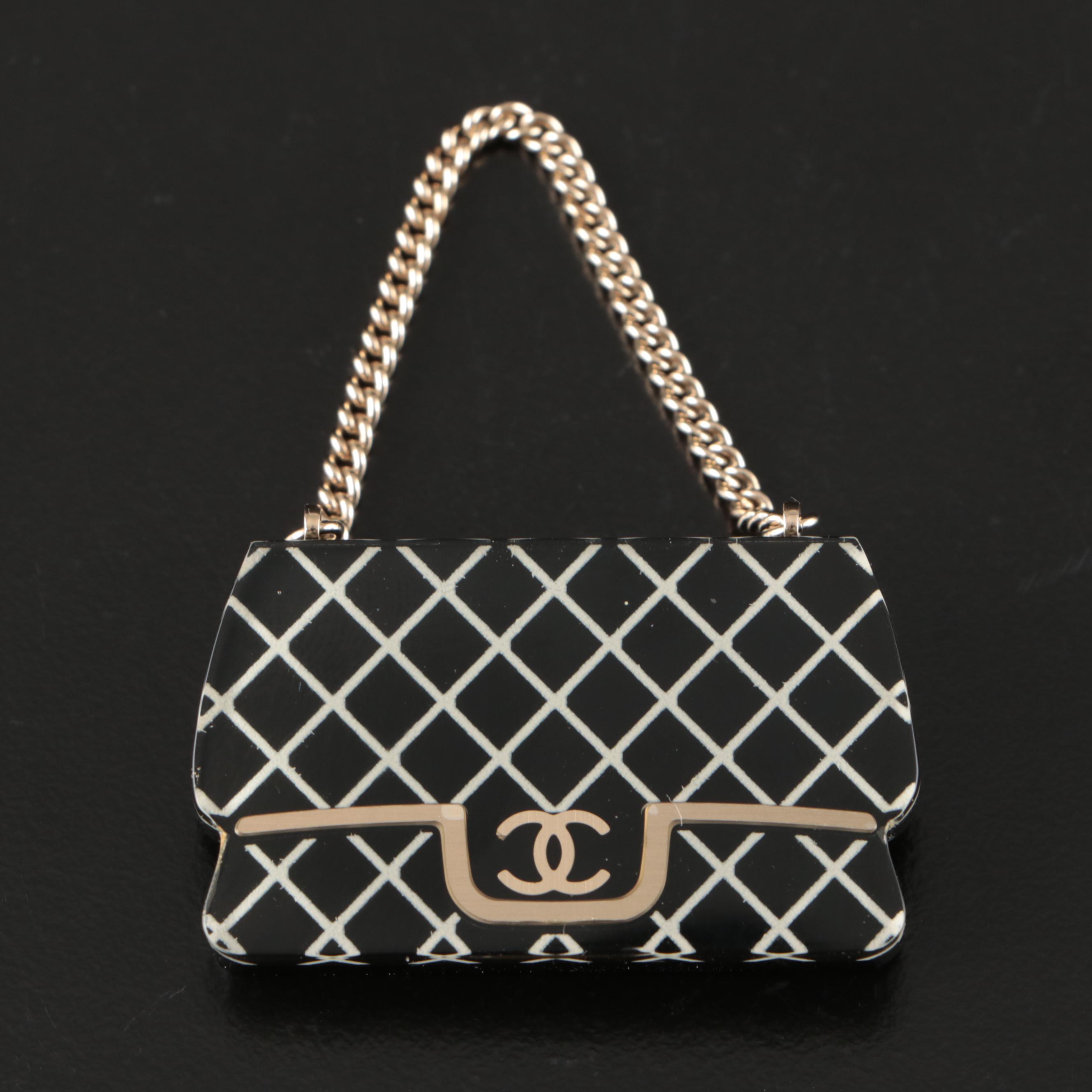 Chanel Resin Classic Flap Bag Brooch Pin