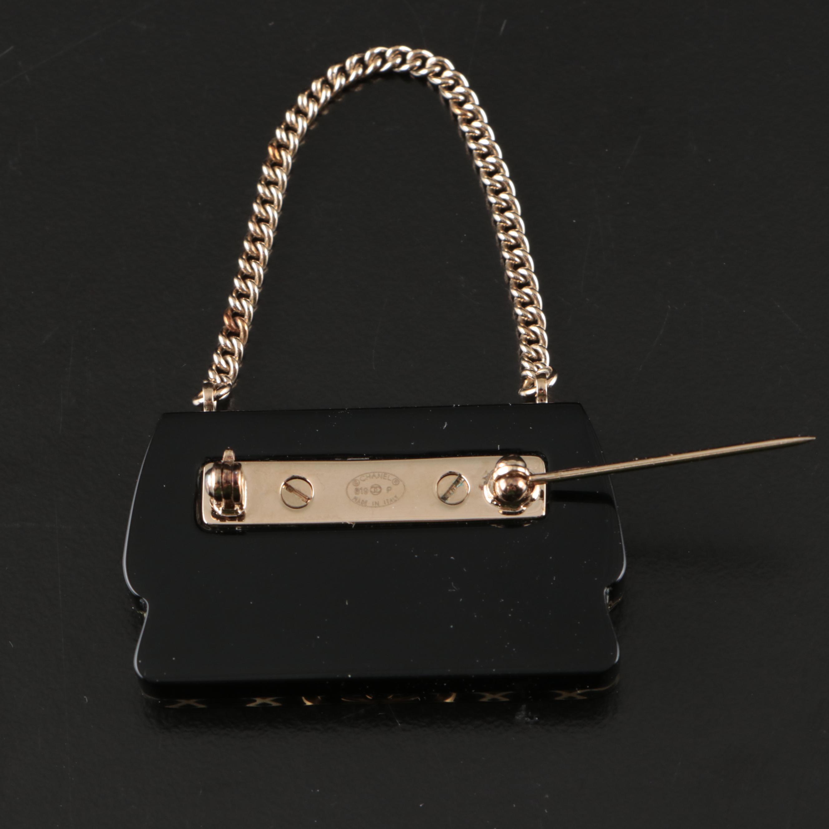 Chanel Resin Classic Flap Bag Brooch Pin