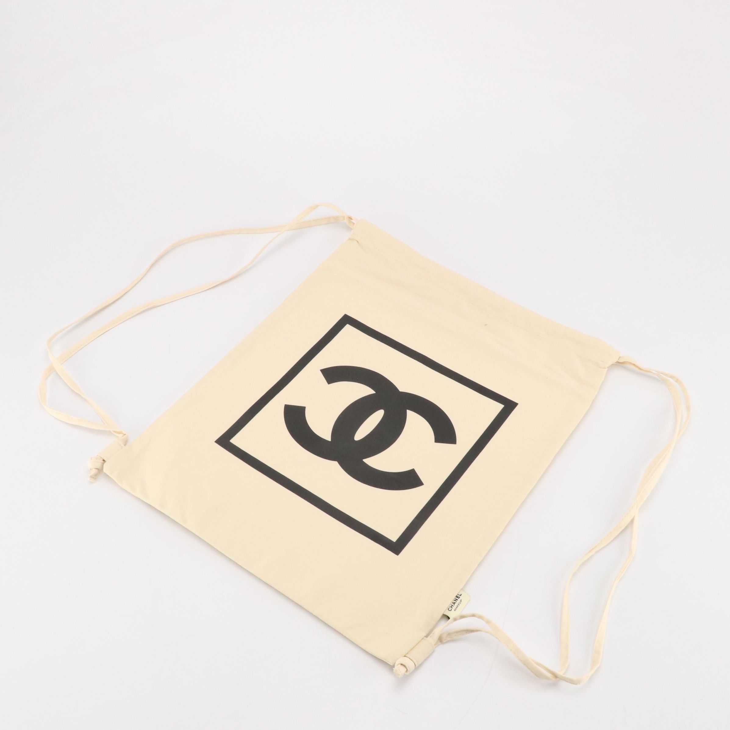 Chanel Makeup Drawstring CC Logo Backpack in Cotton Canvas