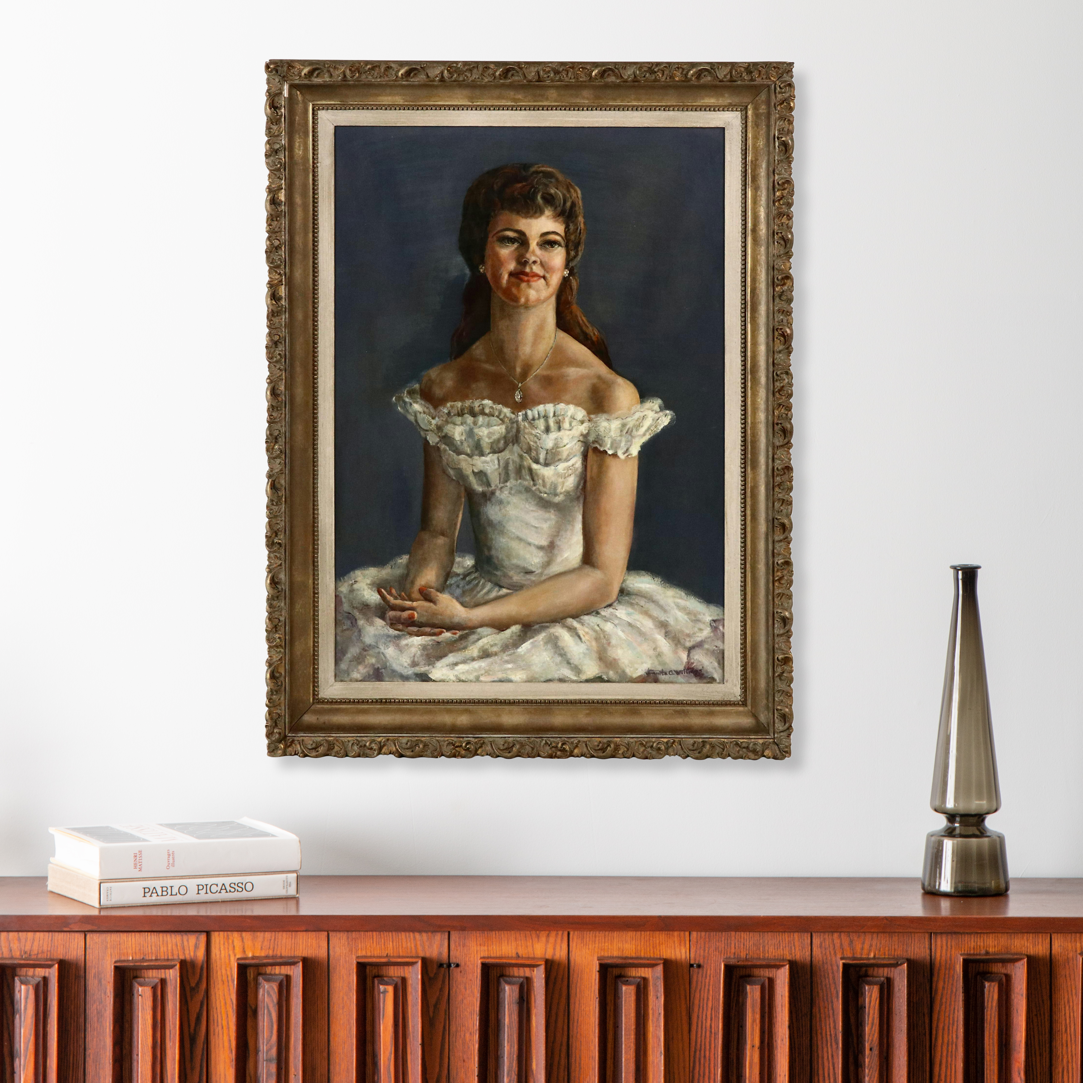 Juanita G. Williams Portrait Oil Painting of Young Woman, 1961