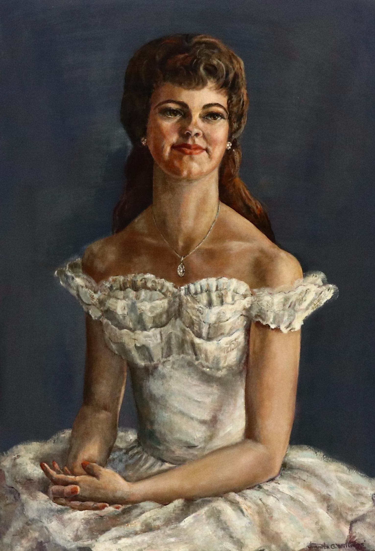 Juanita G. Williams Portrait Oil Painting of Young Woman, 1961