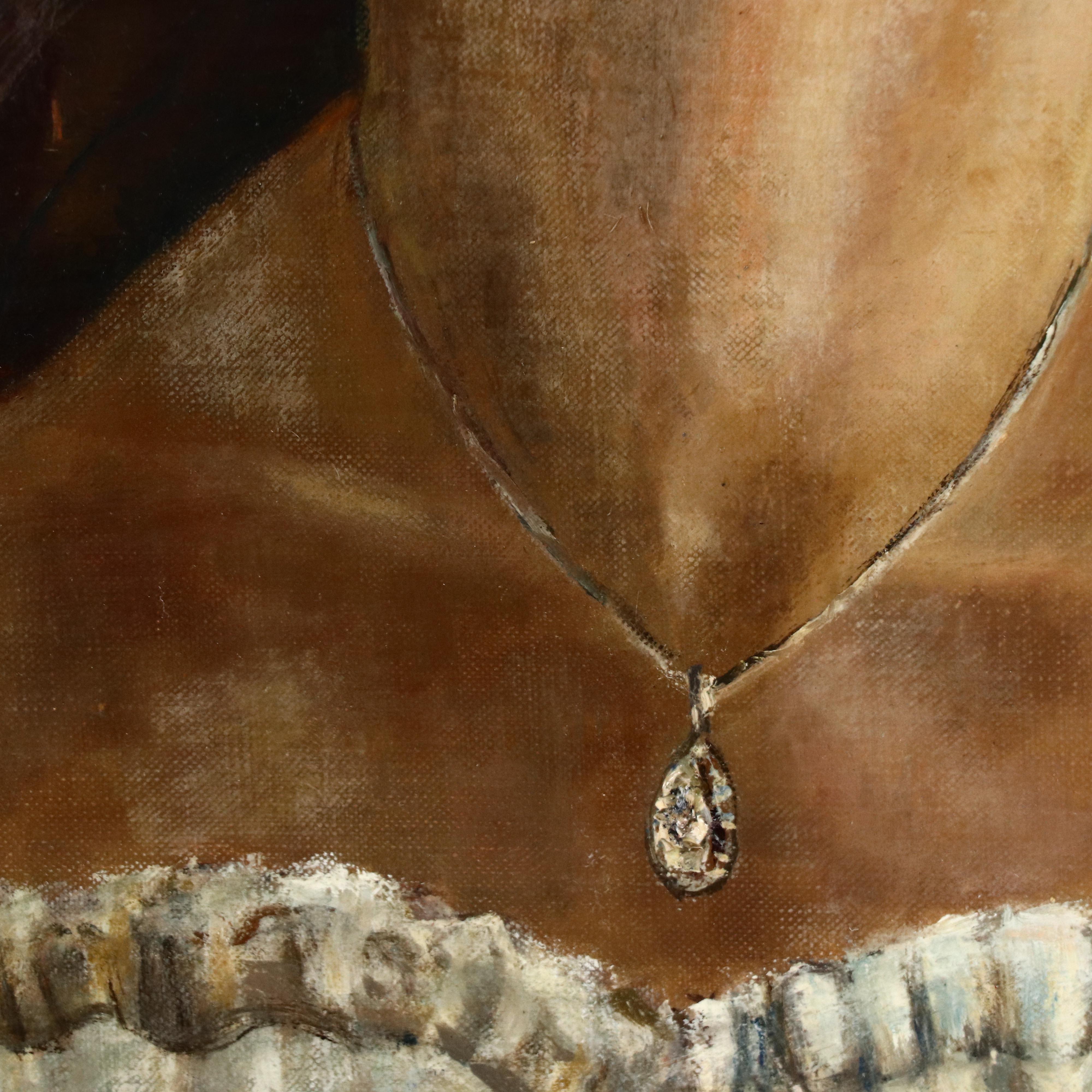 Juanita G. Williams Portrait Oil Painting of Young Woman, 1961