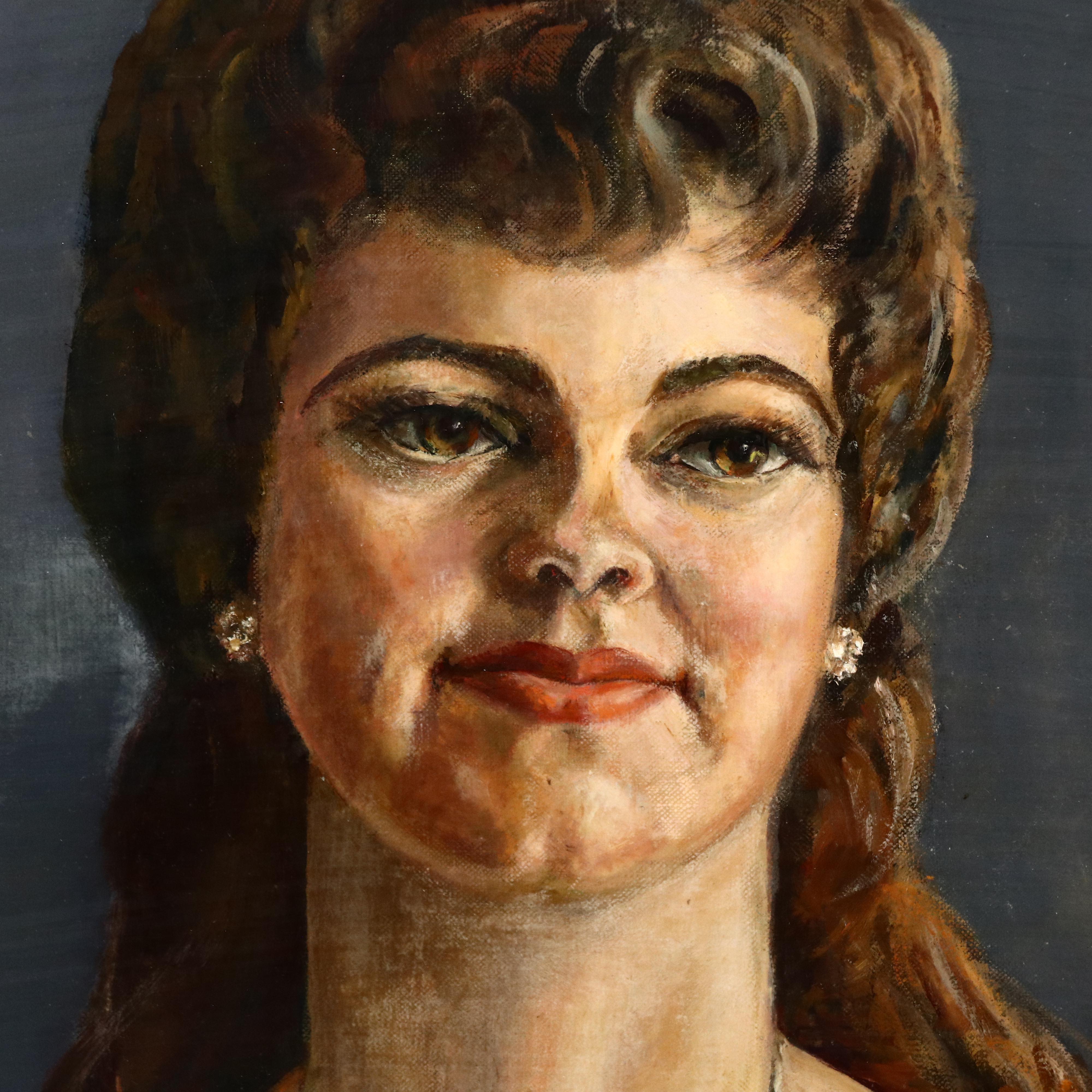 Juanita G. Williams Portrait Oil Painting of Young Woman, 1961