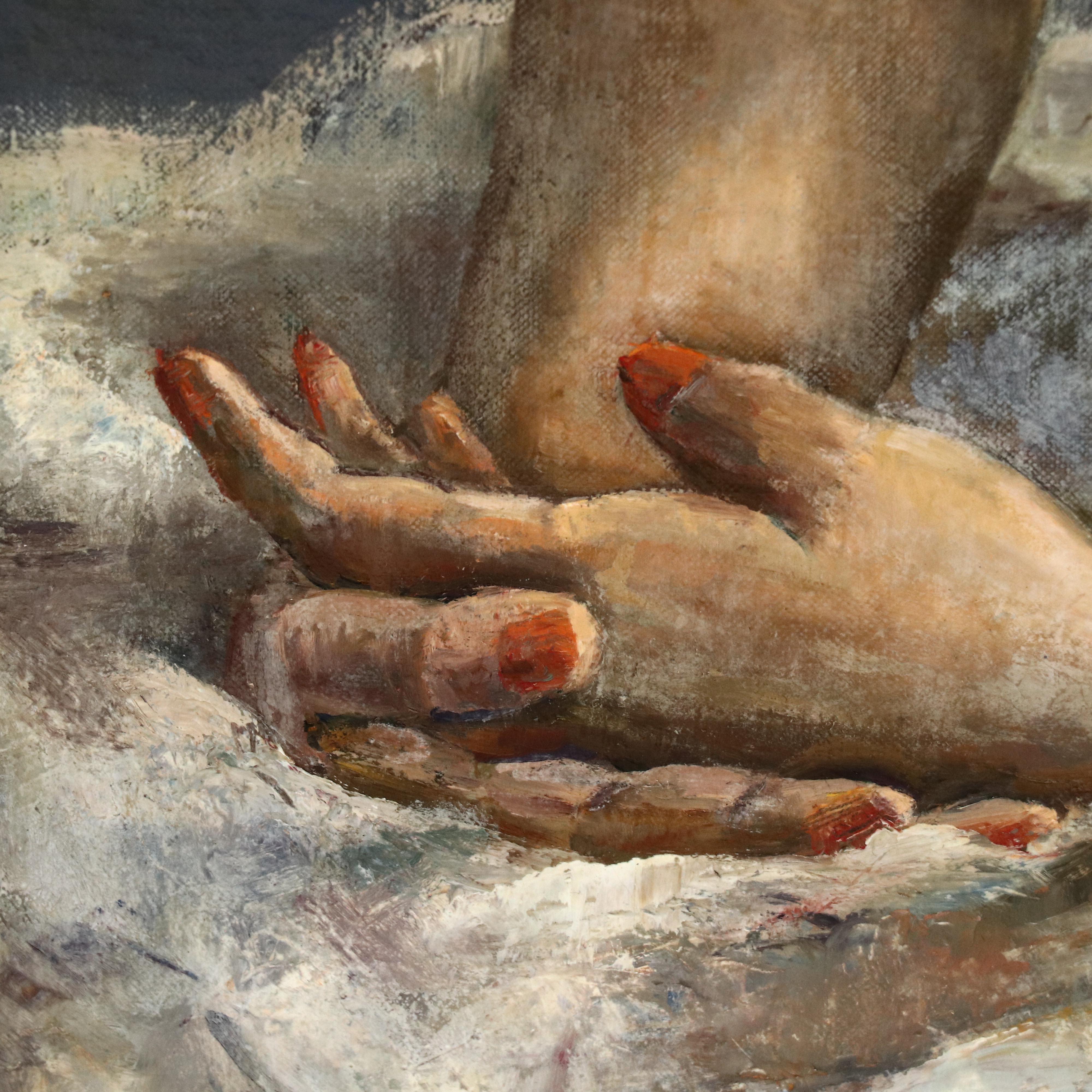 Juanita G. Williams Portrait Oil Painting of Young Woman, 1961