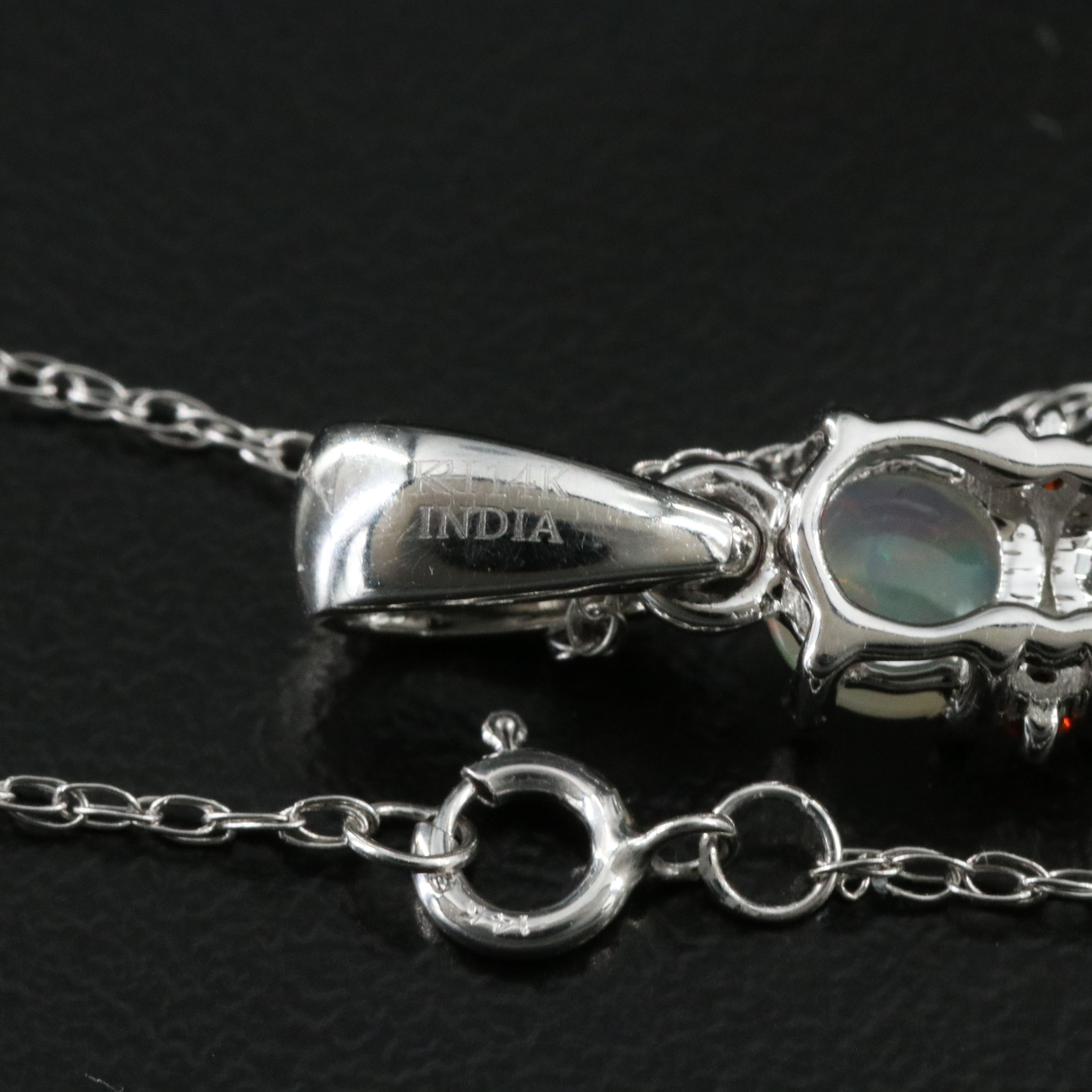 14K Opal and Garnet Pendant Necklace