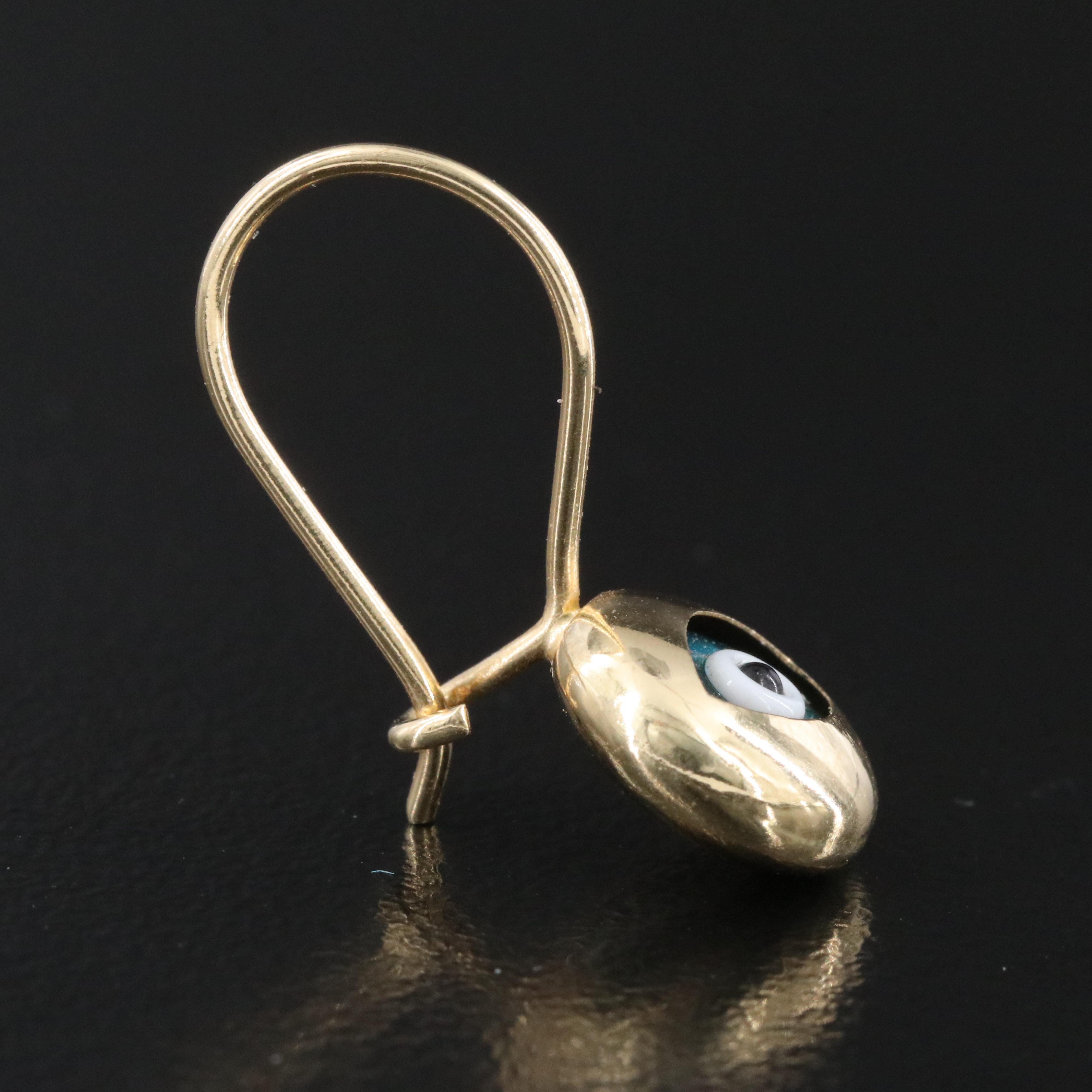 14K Glass Evil Eye Earrings