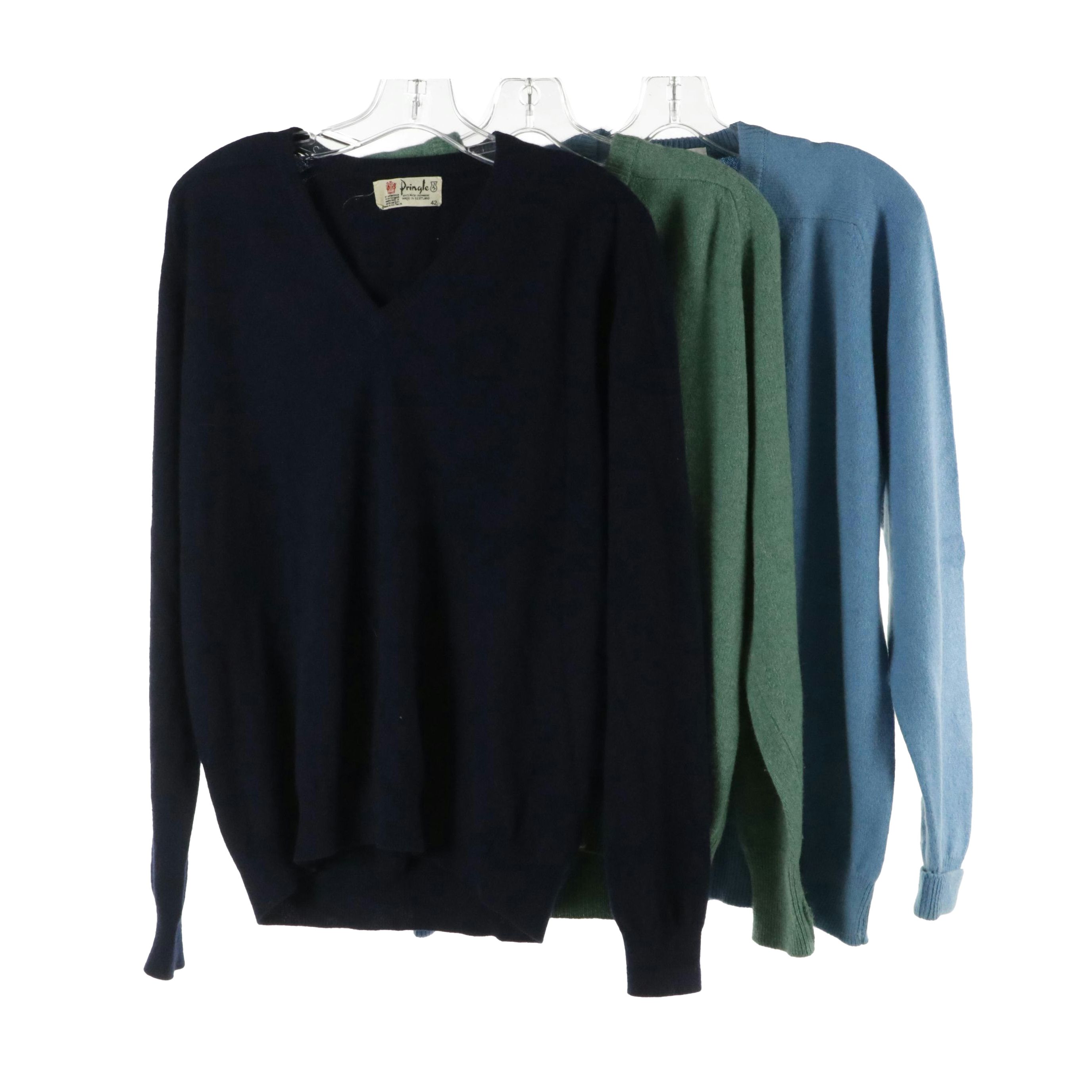 Men's Pringle and Glen Abbey Vintage Cashmere V-Neck Sweaters