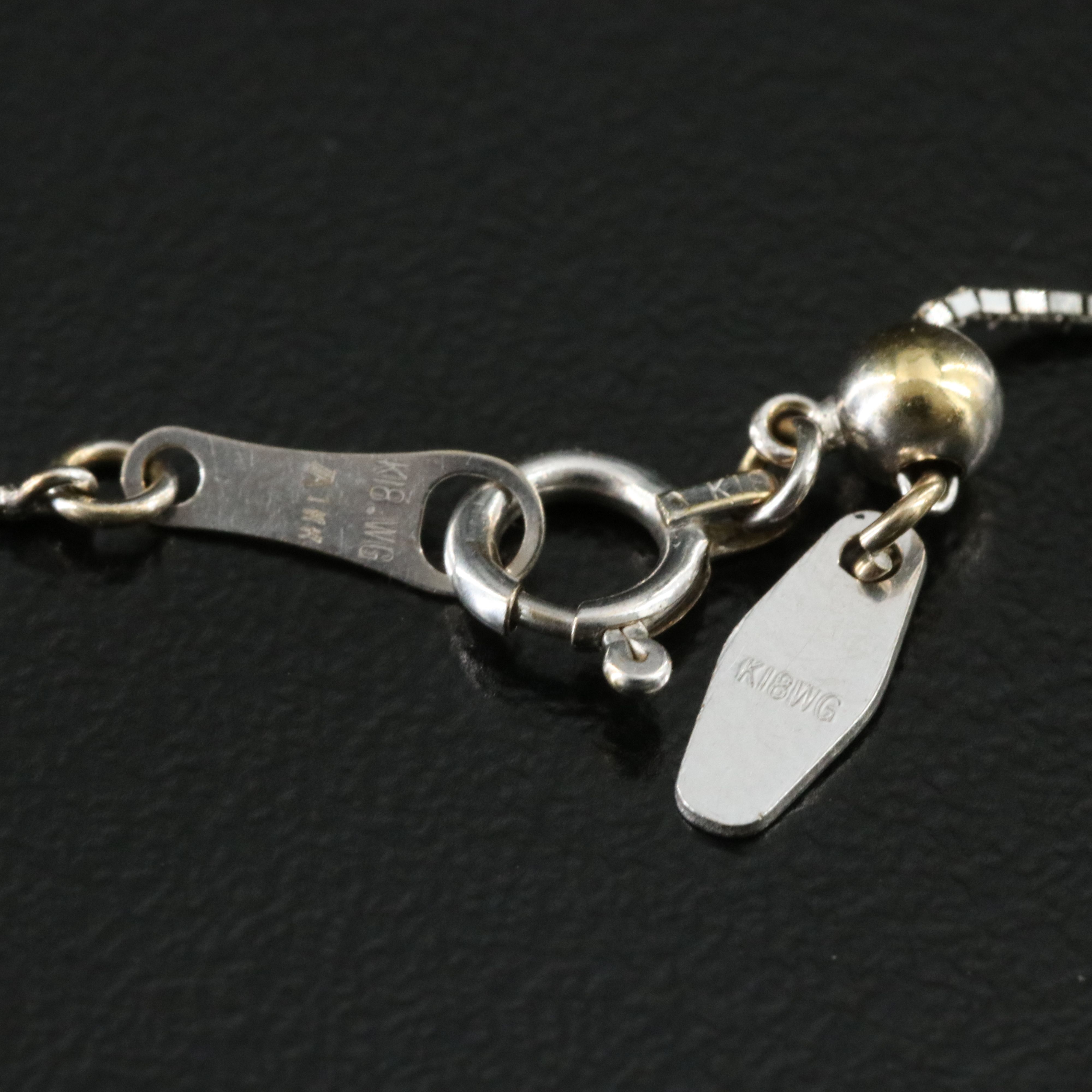 Platinum 0.48 CTW Diamond Pendant on 18K Adjustable Box Chain Necklace