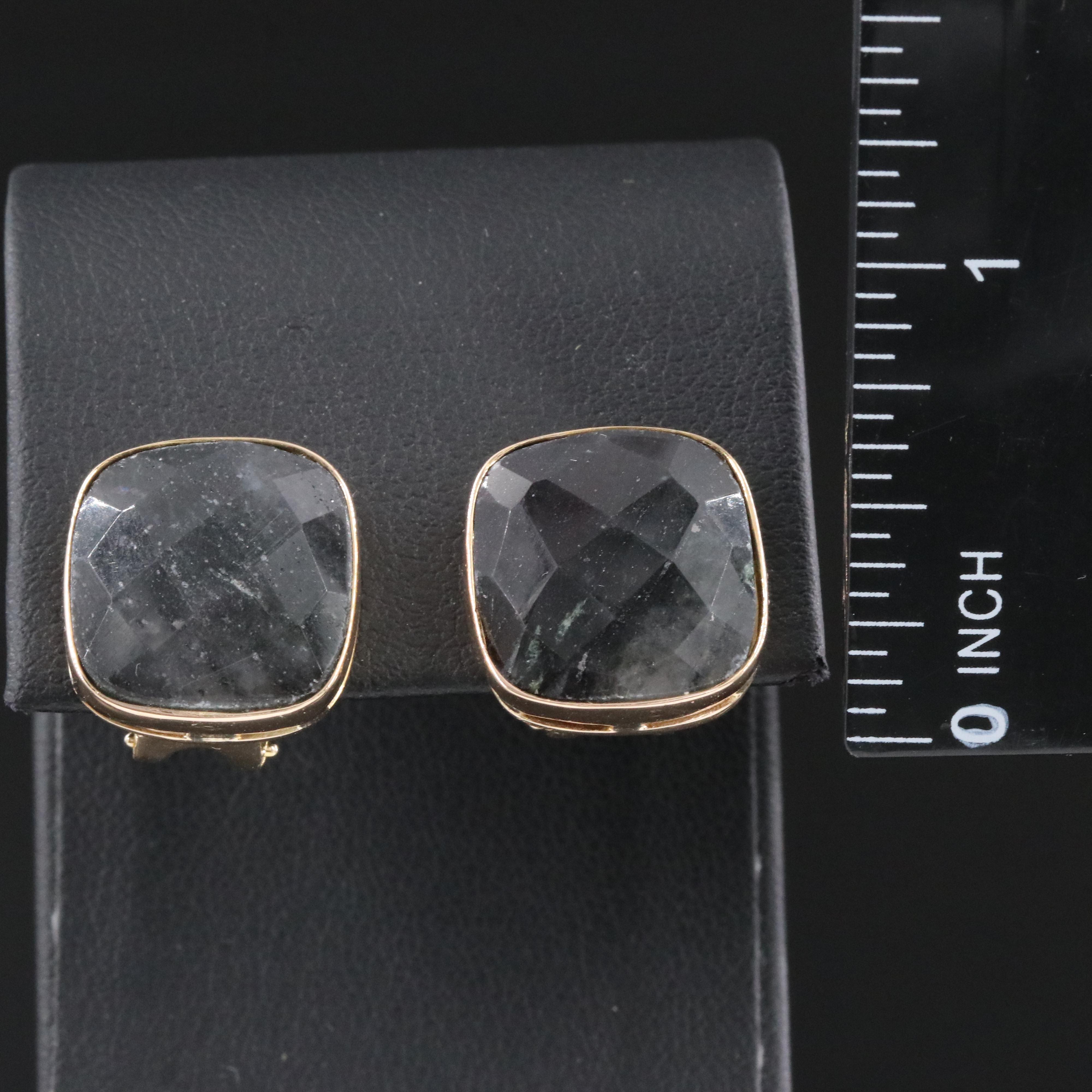 14K Quartz Earrings