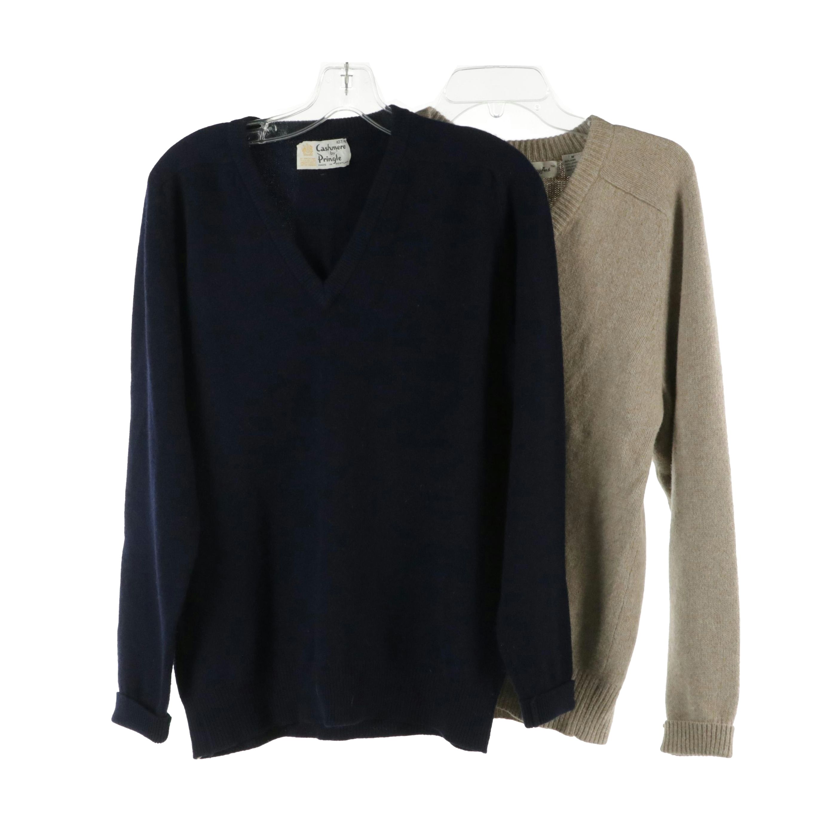 Men's Pringle and Lowell Dreyfus Cashmere and Mink/Wool Blend V-Neck Sweaters