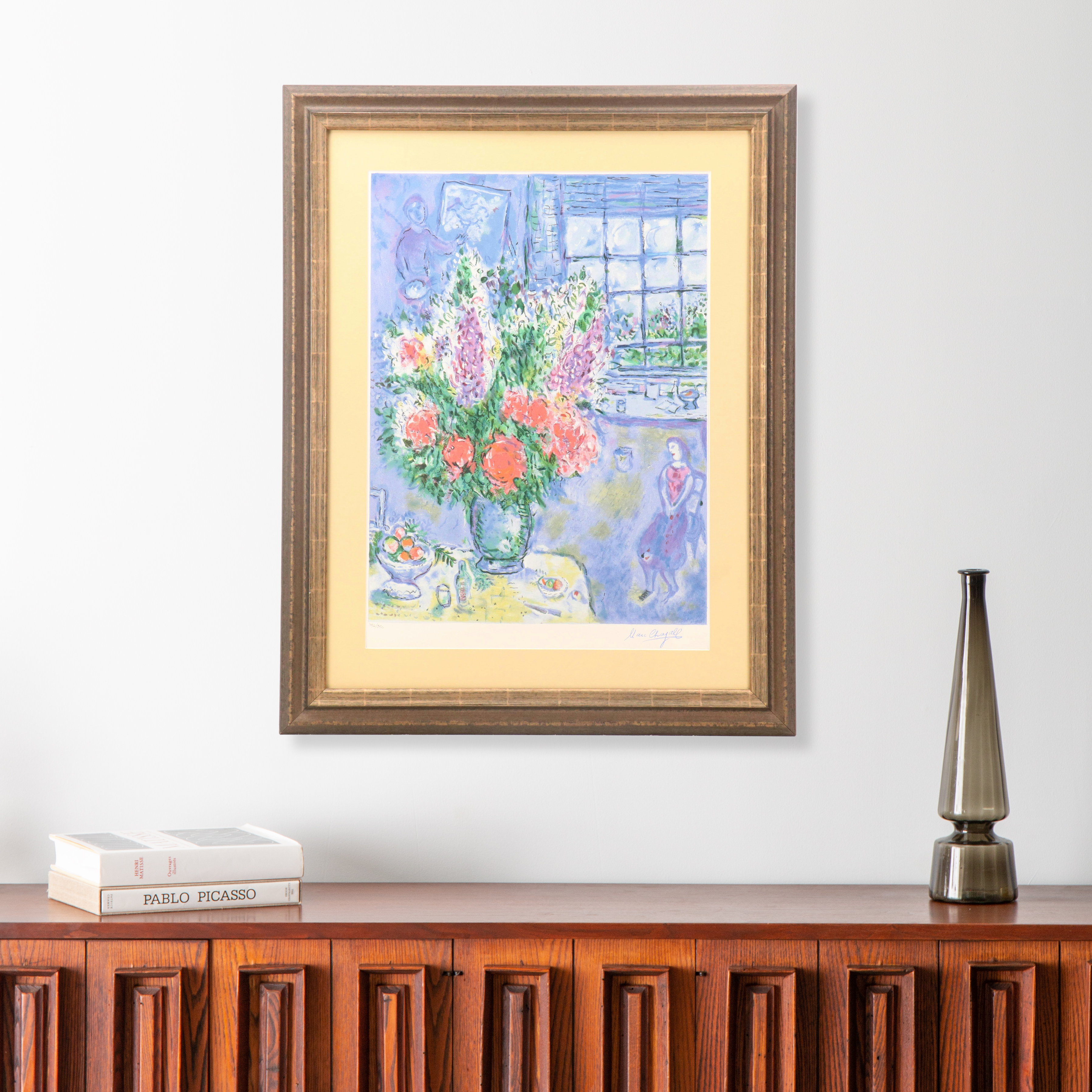 Serigraph After Marc Chagall "Autoportrait avec Bouquet"