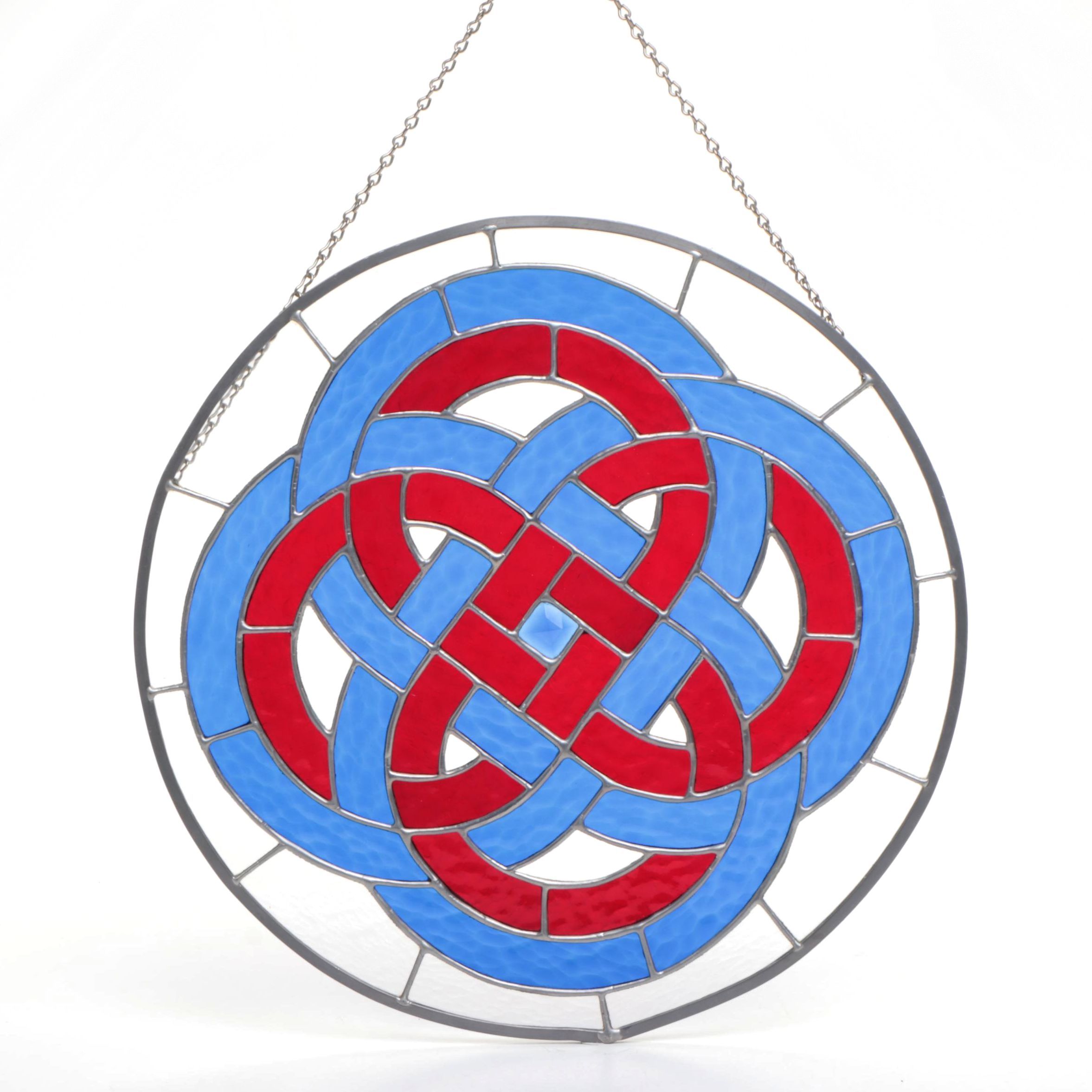 Stained Glass Celtic Knot Hanging Panel
