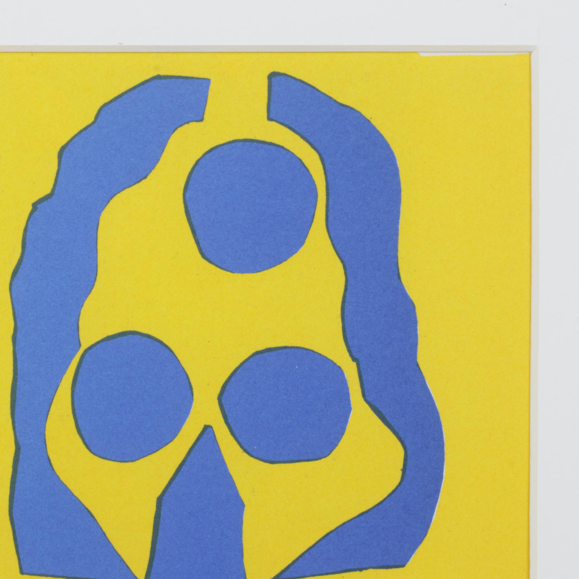 Color Lithograph after Henri Matisse Cut-Out "Nu Bleu IV"