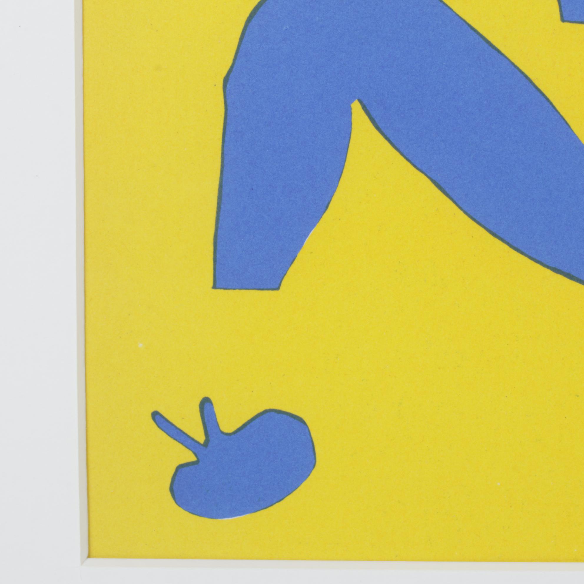 Color Lithograph after Henri Matisse Cut-Out "Nu Bleu IV"