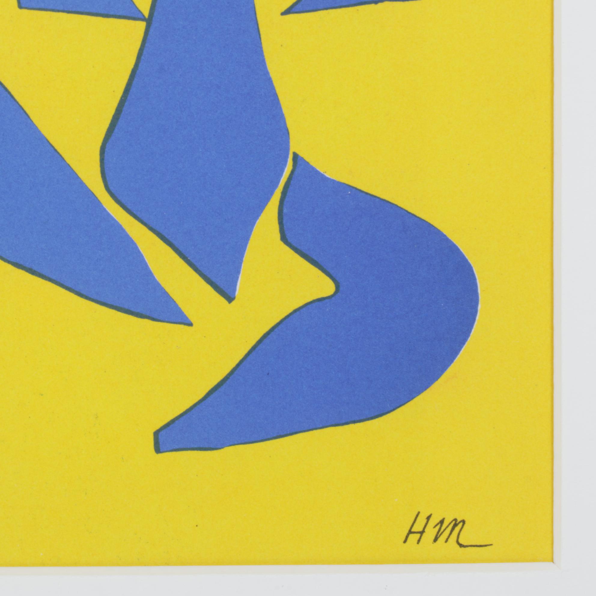Color Lithograph after Henri Matisse Cut-Out "Nu Bleu IV"