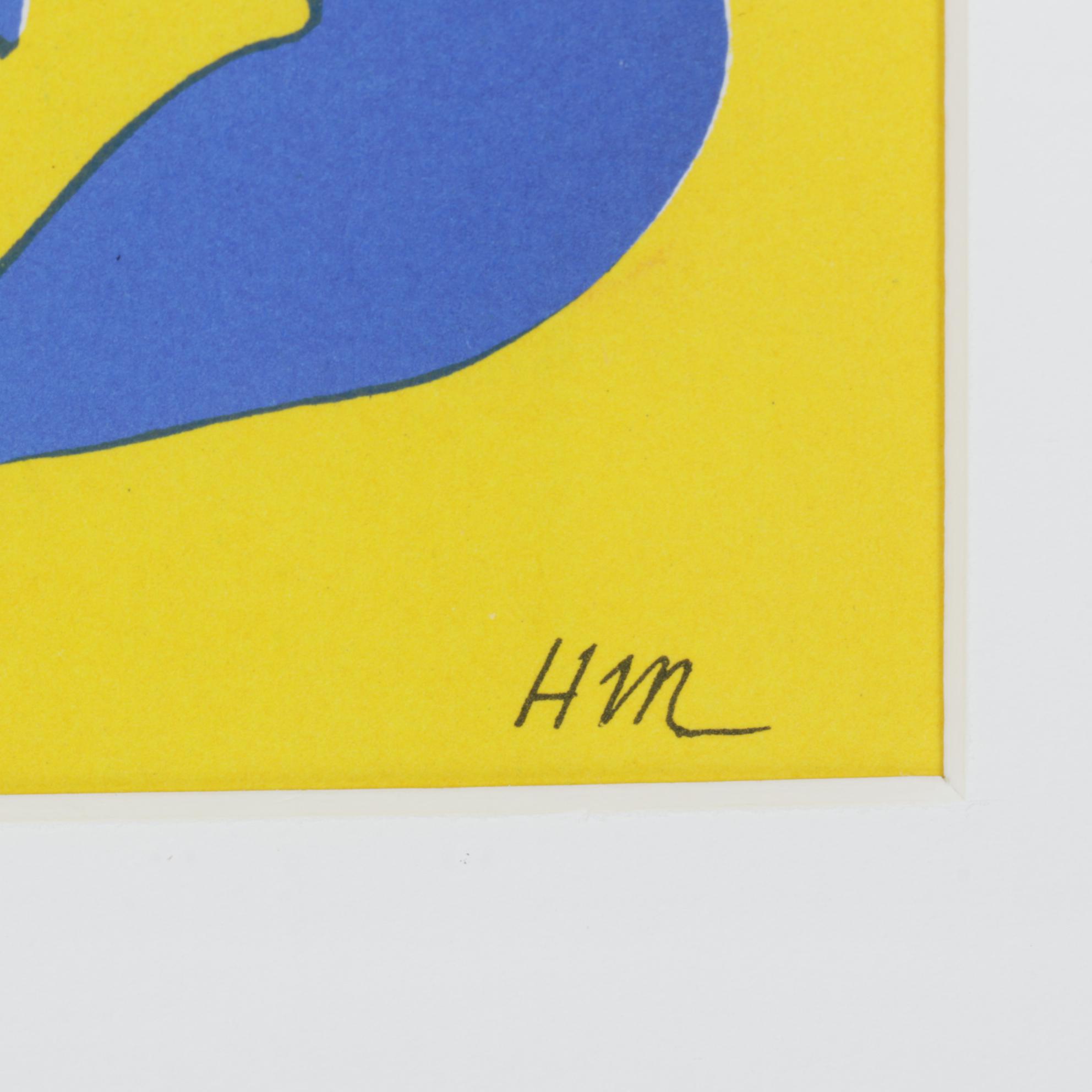 Color Lithograph after Henri Matisse Cut-Out "Nu Bleu IV"