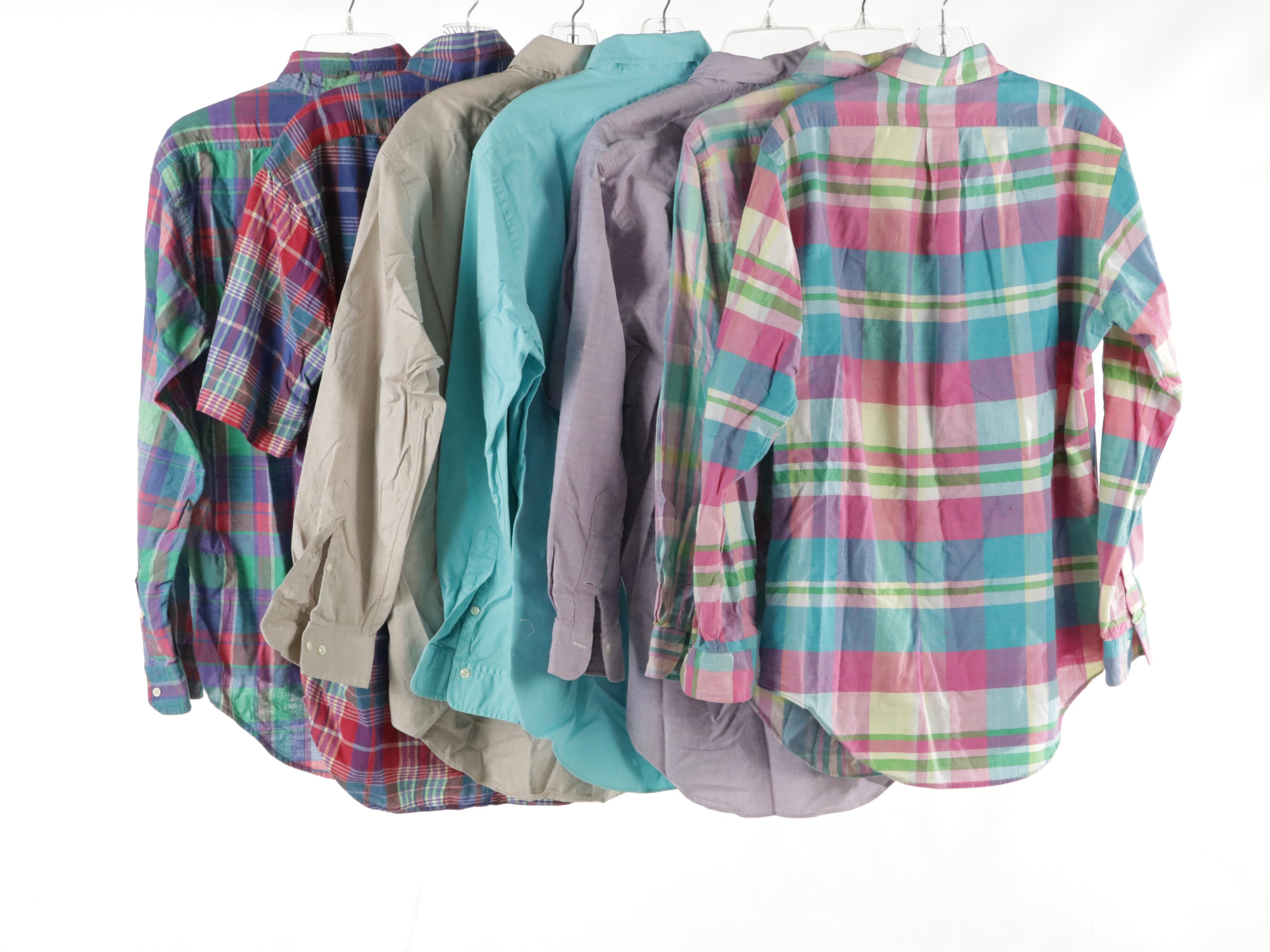 Men's Ralph Lauren and Brooks Brother Cotton Button-Down Shirts