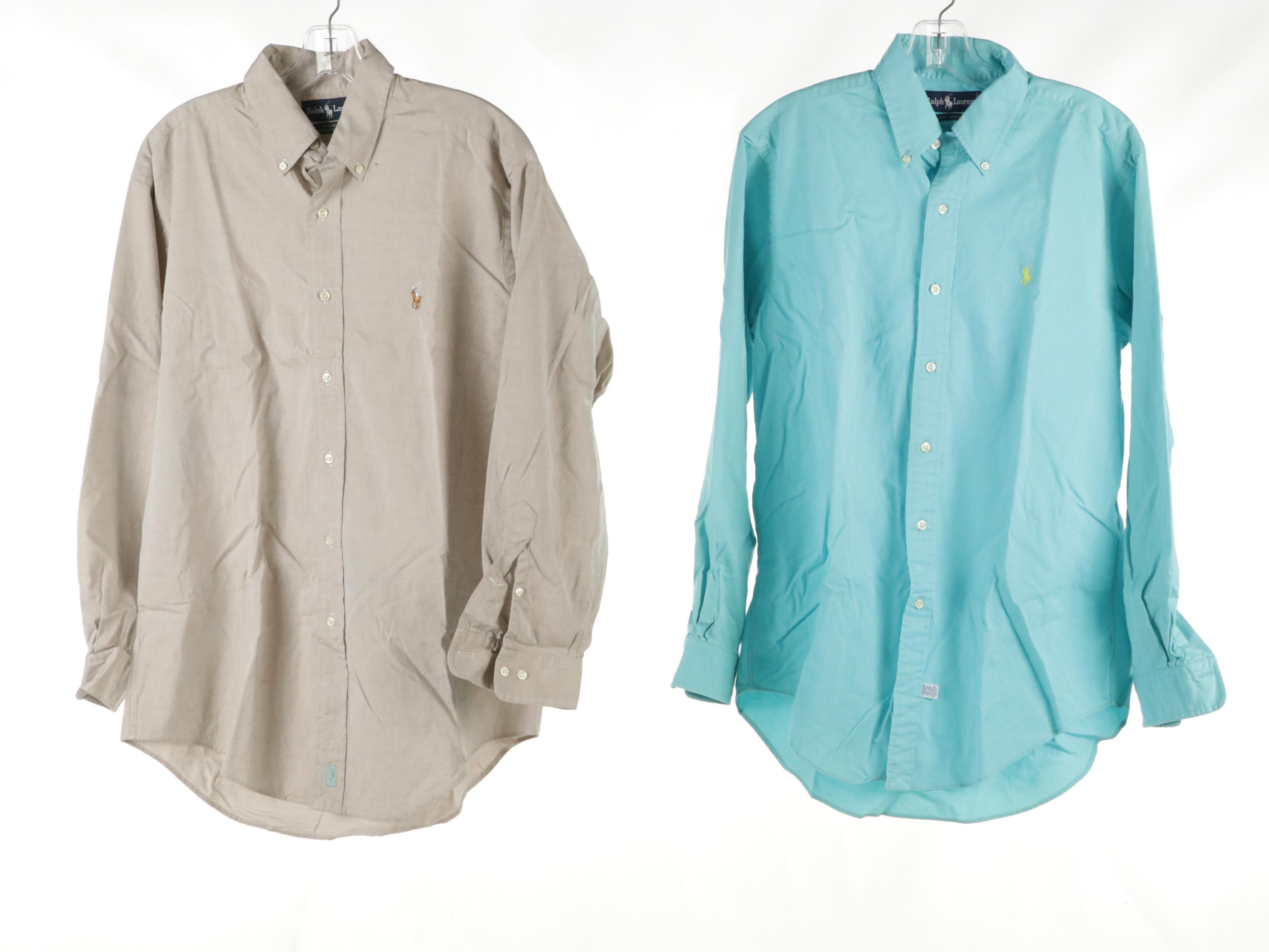 Men's Ralph Lauren and Brooks Brother Cotton Button-Down Shirts