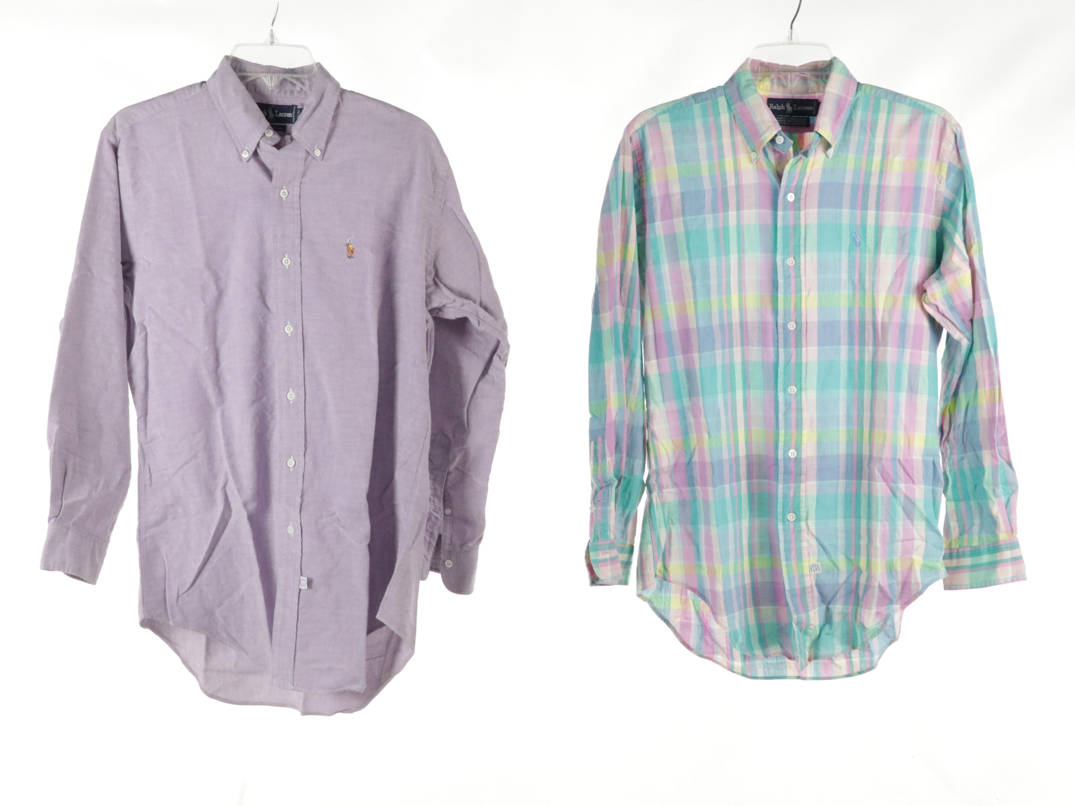 Men's Ralph Lauren and Brooks Brother Cotton Button-Down Shirts