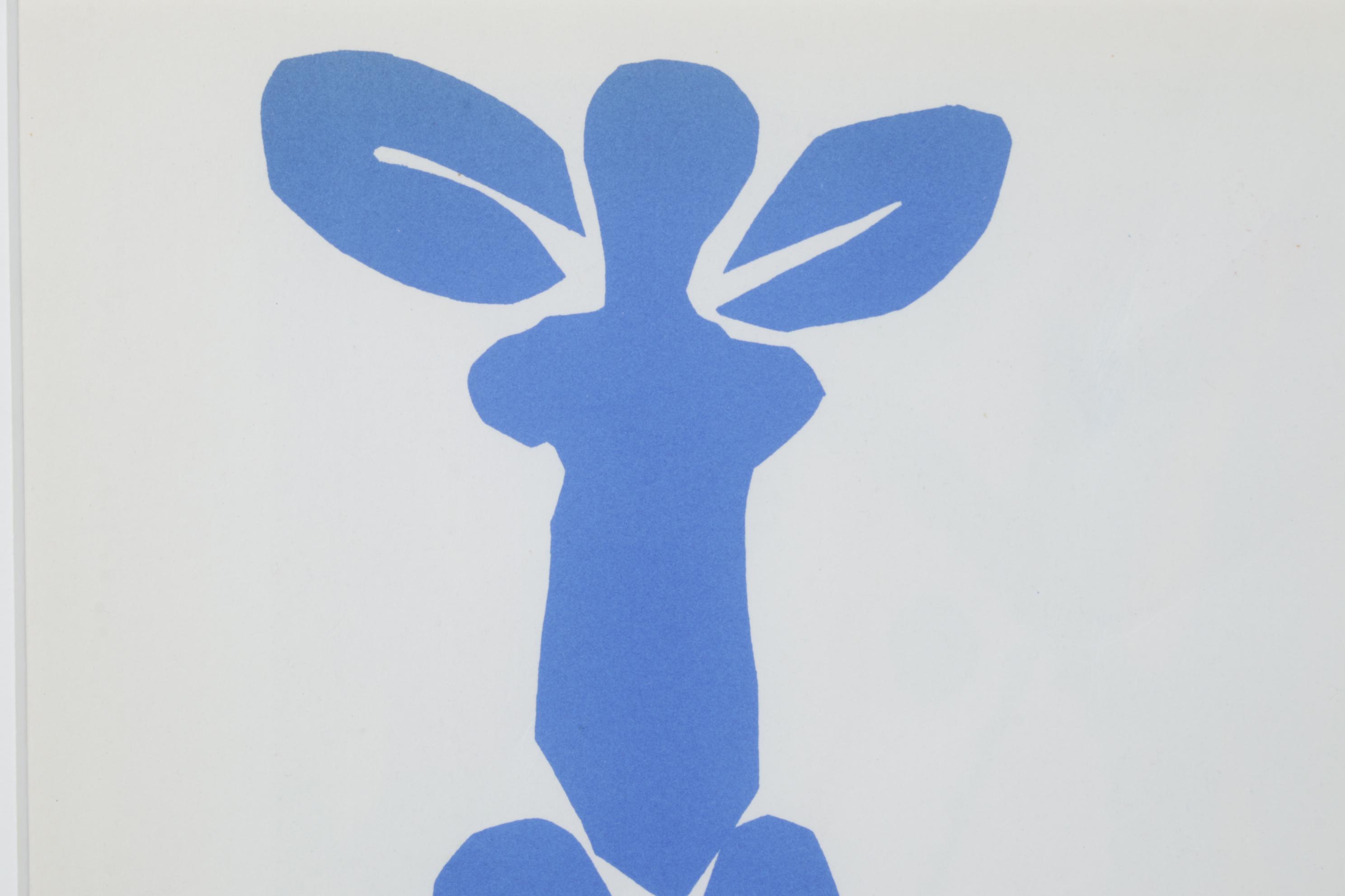 Color Lithograph After Henri Matisse Cut-Out "Standing Blue Nude"