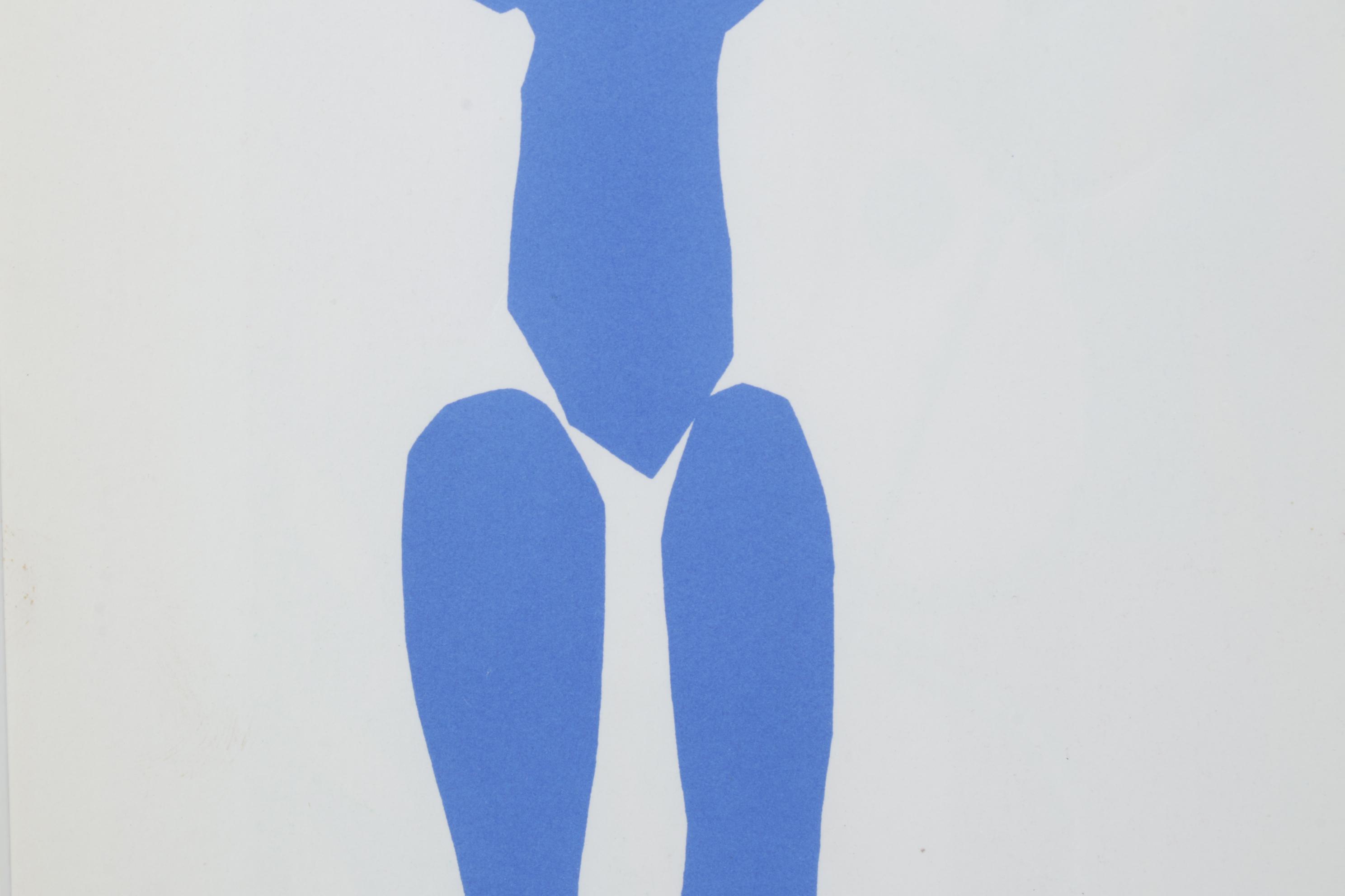 Color Lithograph After Henri Matisse Cut-Out "Standing Blue Nude"