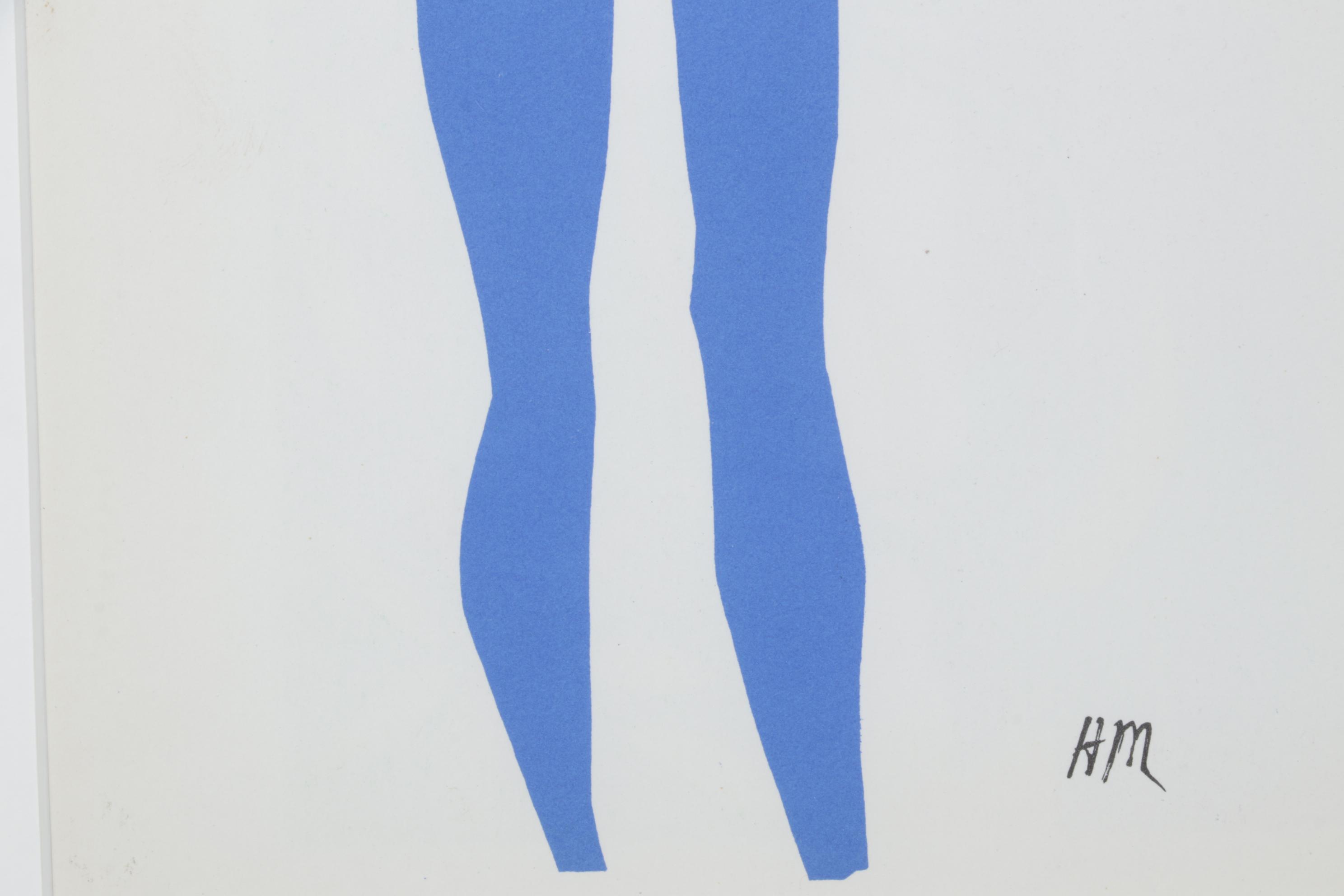 Color Lithograph After Henri Matisse Cut-Out "Standing Blue Nude"