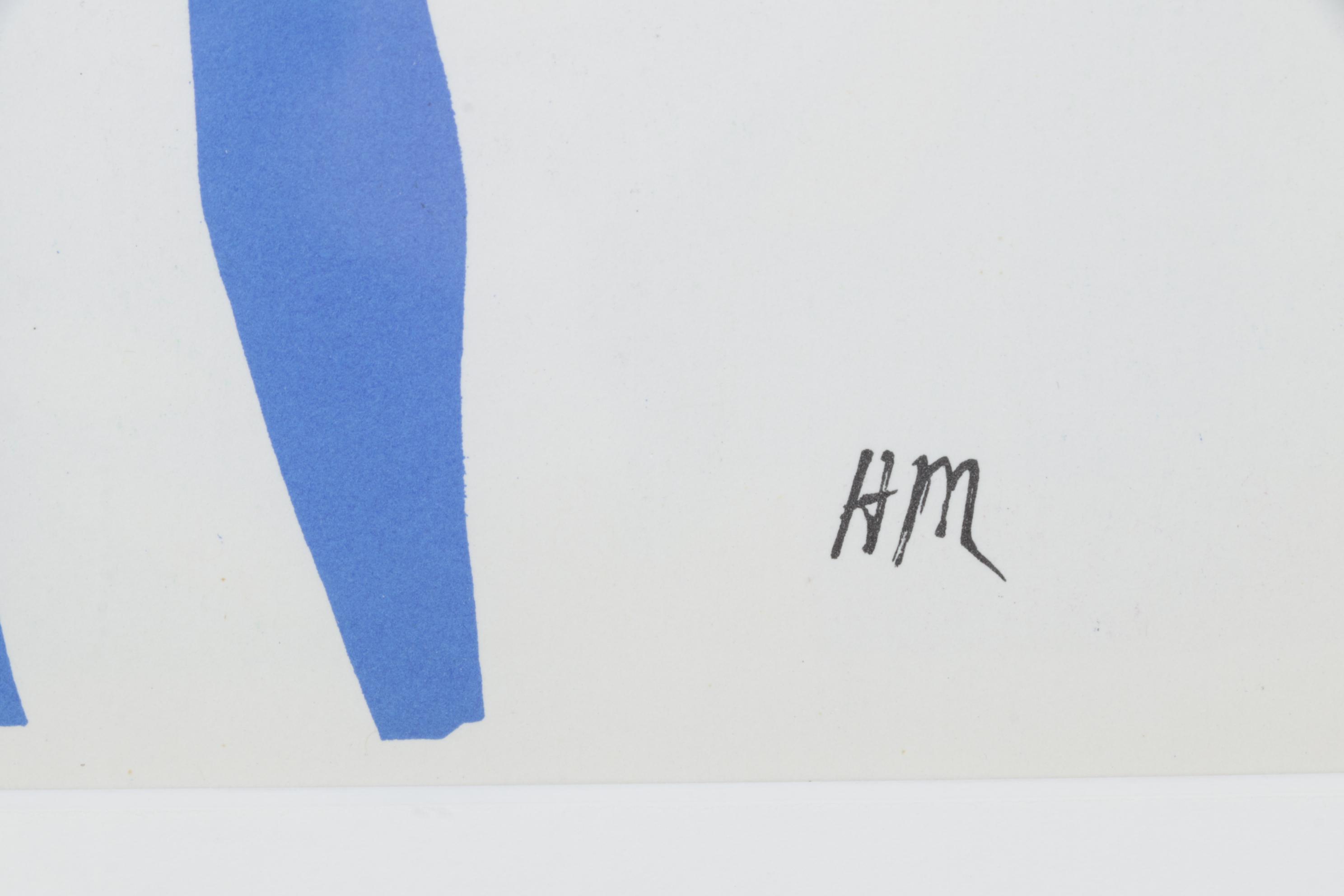 Color Lithograph After Henri Matisse Cut-Out "Standing Blue Nude"