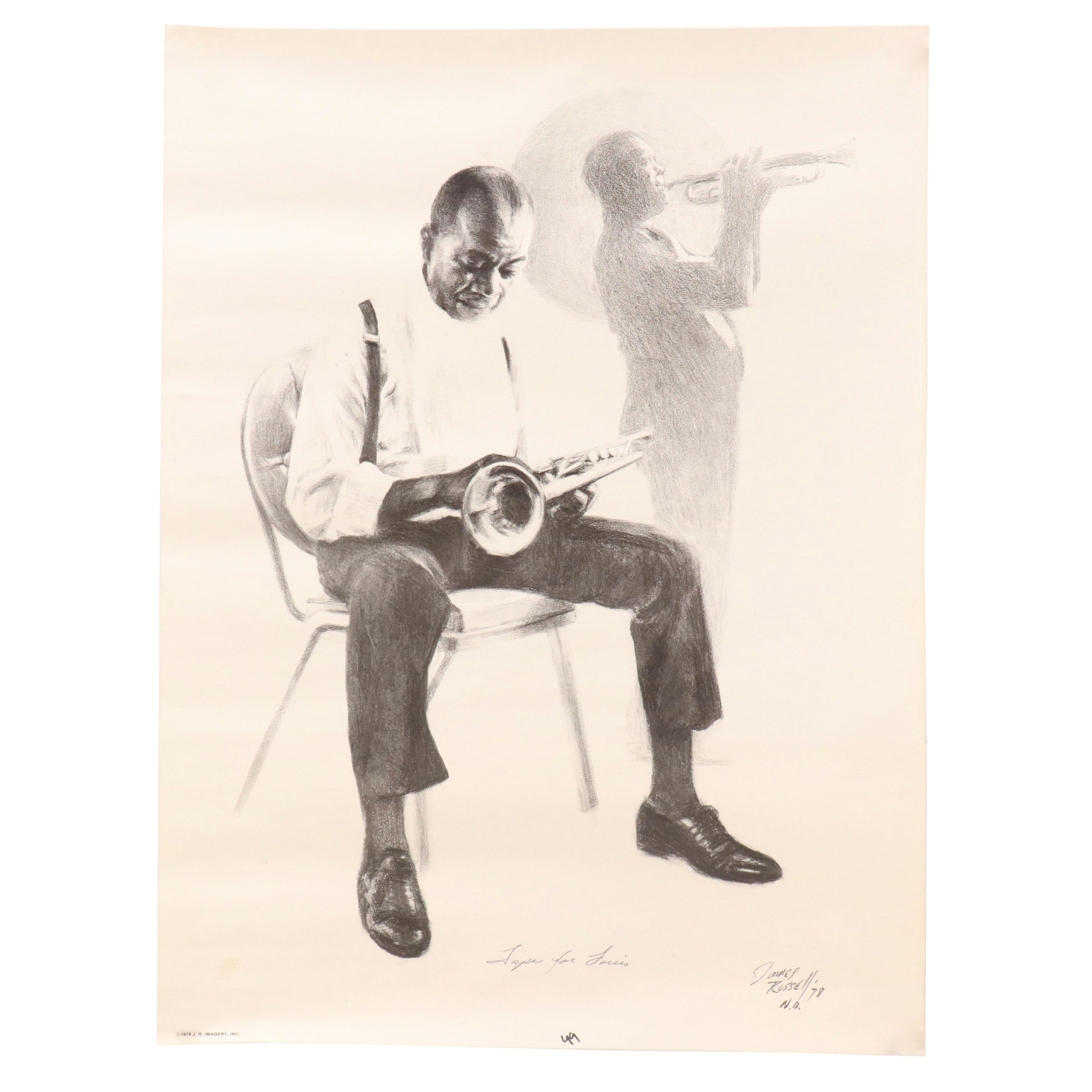 Offset Lithograph "Taps for Louis" After James Russell