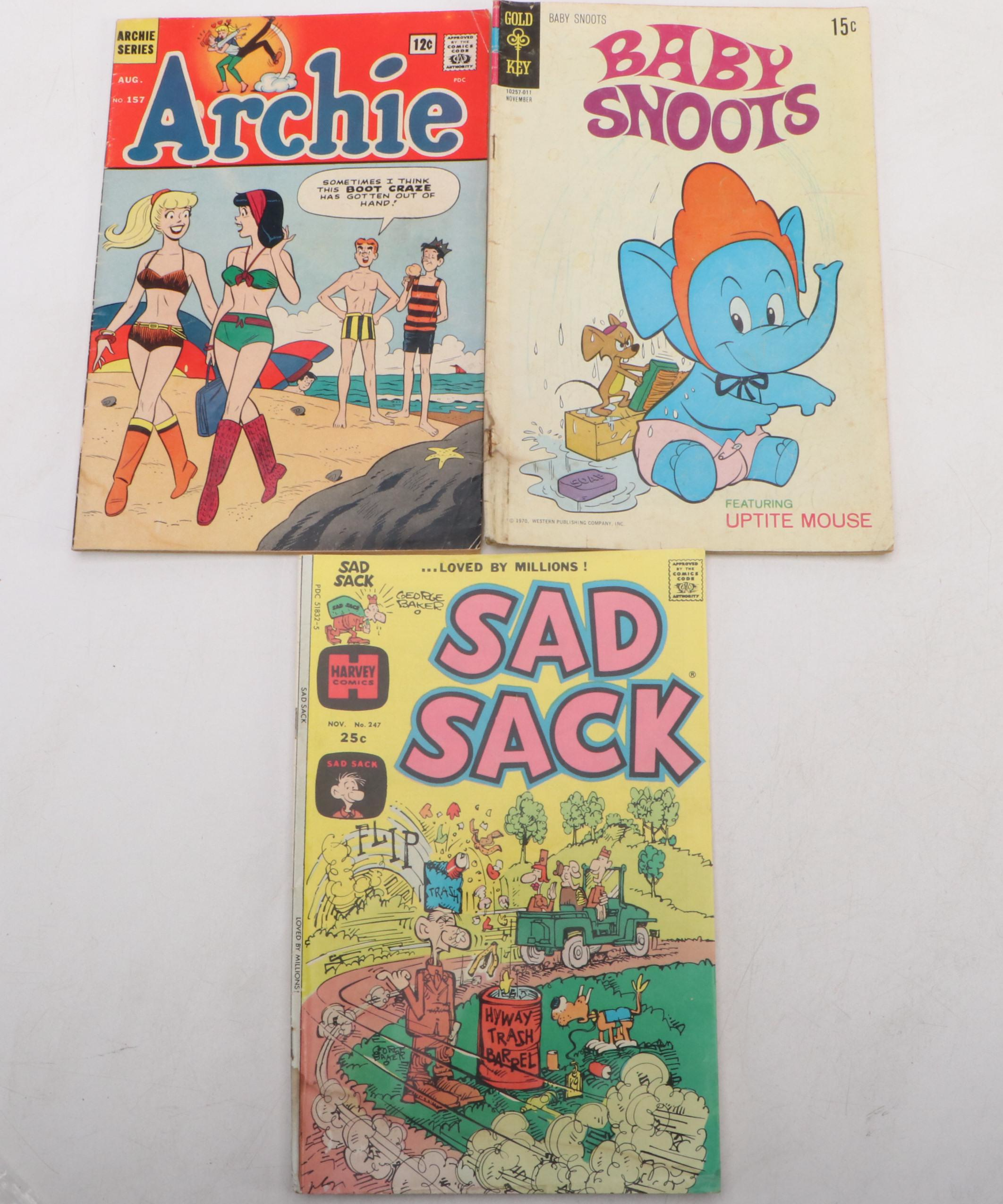 Silver-Bronze Age Comic Books Featuring "Sad Sack", "Archie", and More