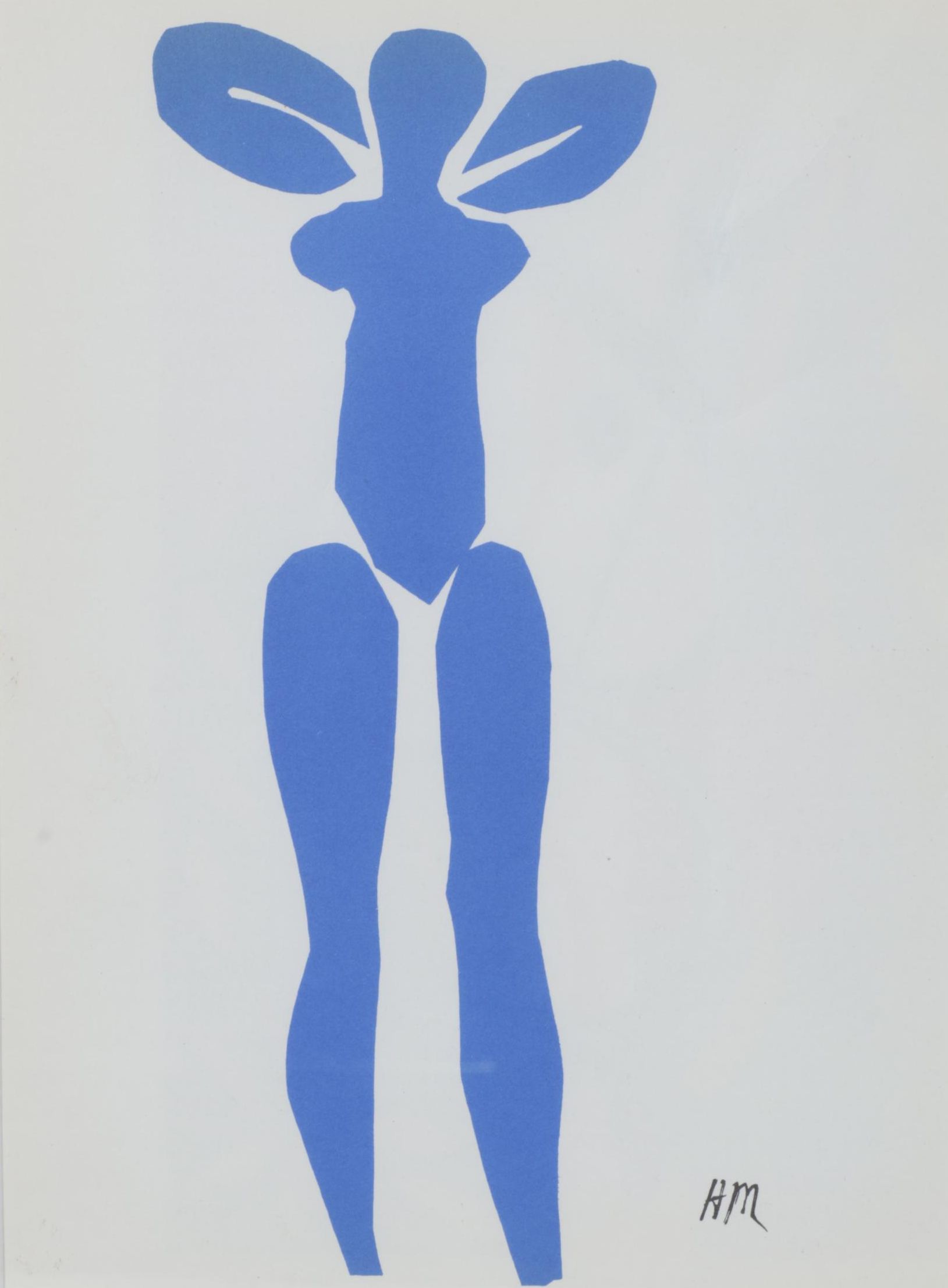 Color Lithograph After Henri Matisse Cut-Out "Standing Blue Nude"
