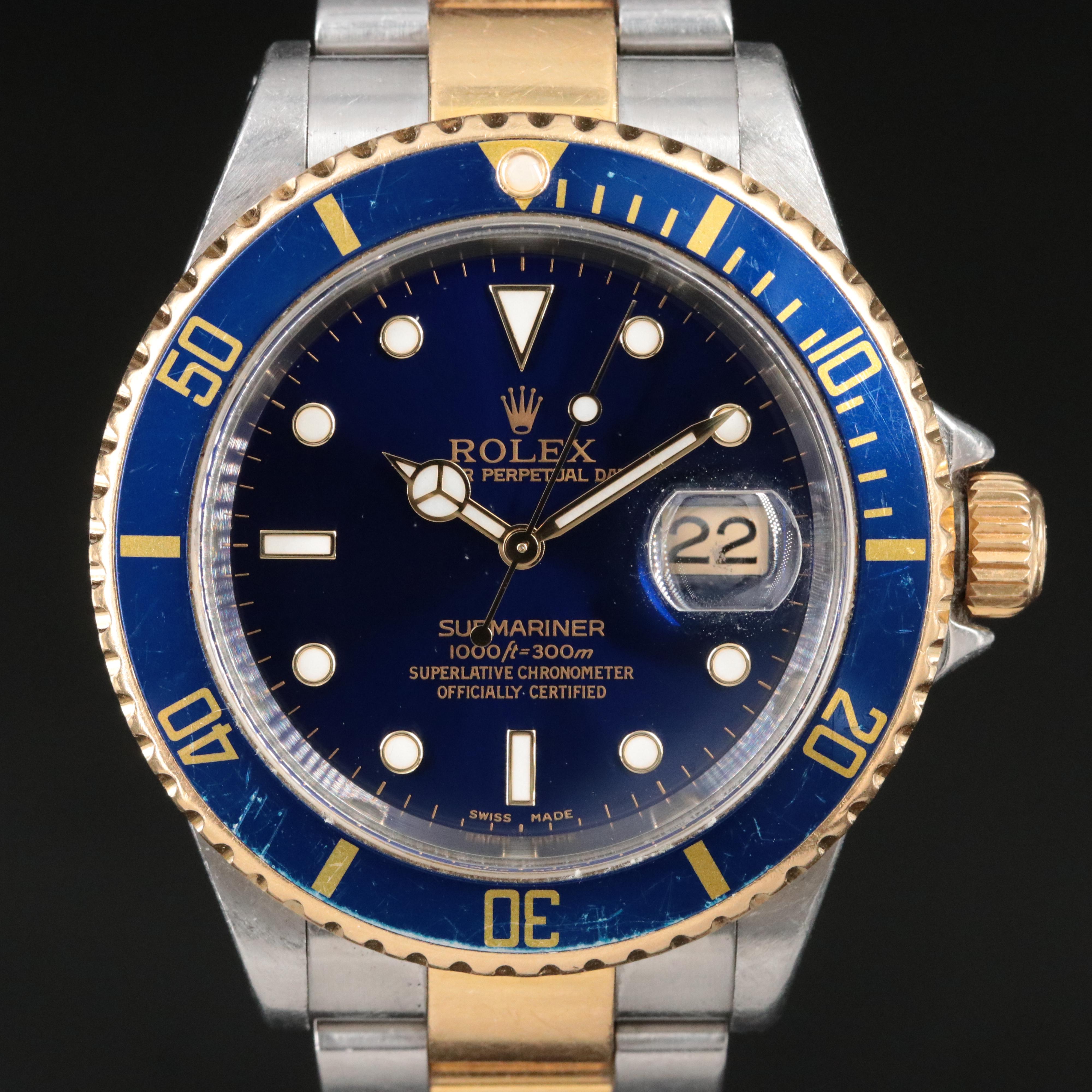 Rolex 2002 Submariner Date Model 16613 Watch