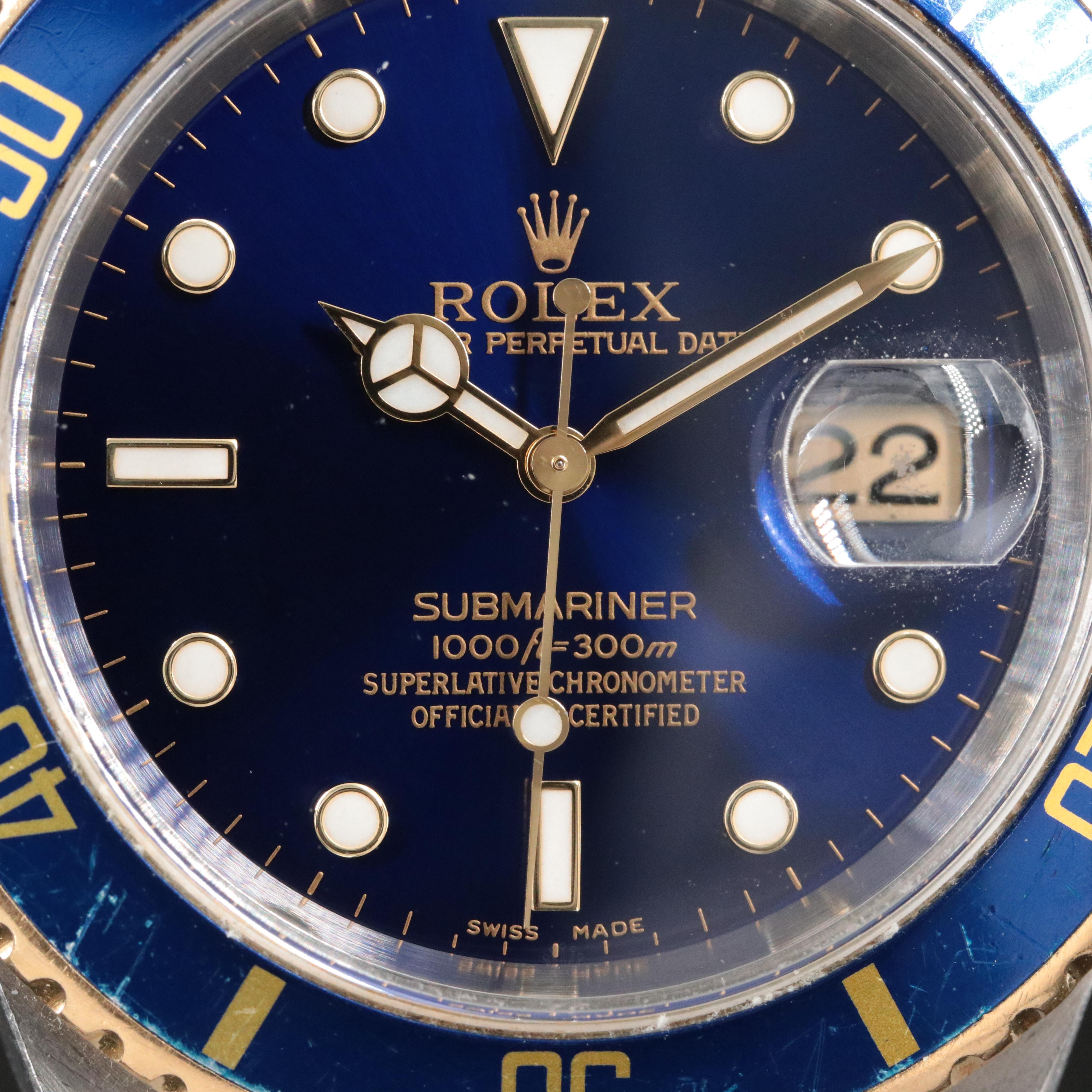 Rolex 2002 Submariner Date Model 16613 Watch