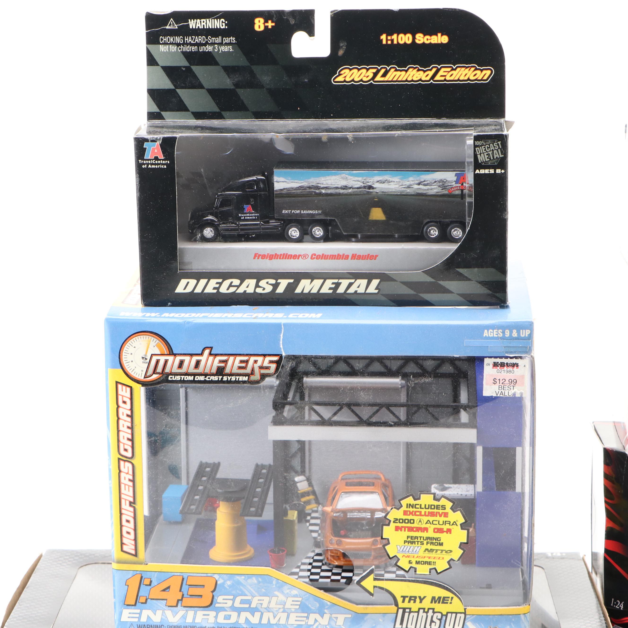 Maisto, Citgo, and Other Toy Trucks with Toy Cars, Late 20th-Early 21st Century