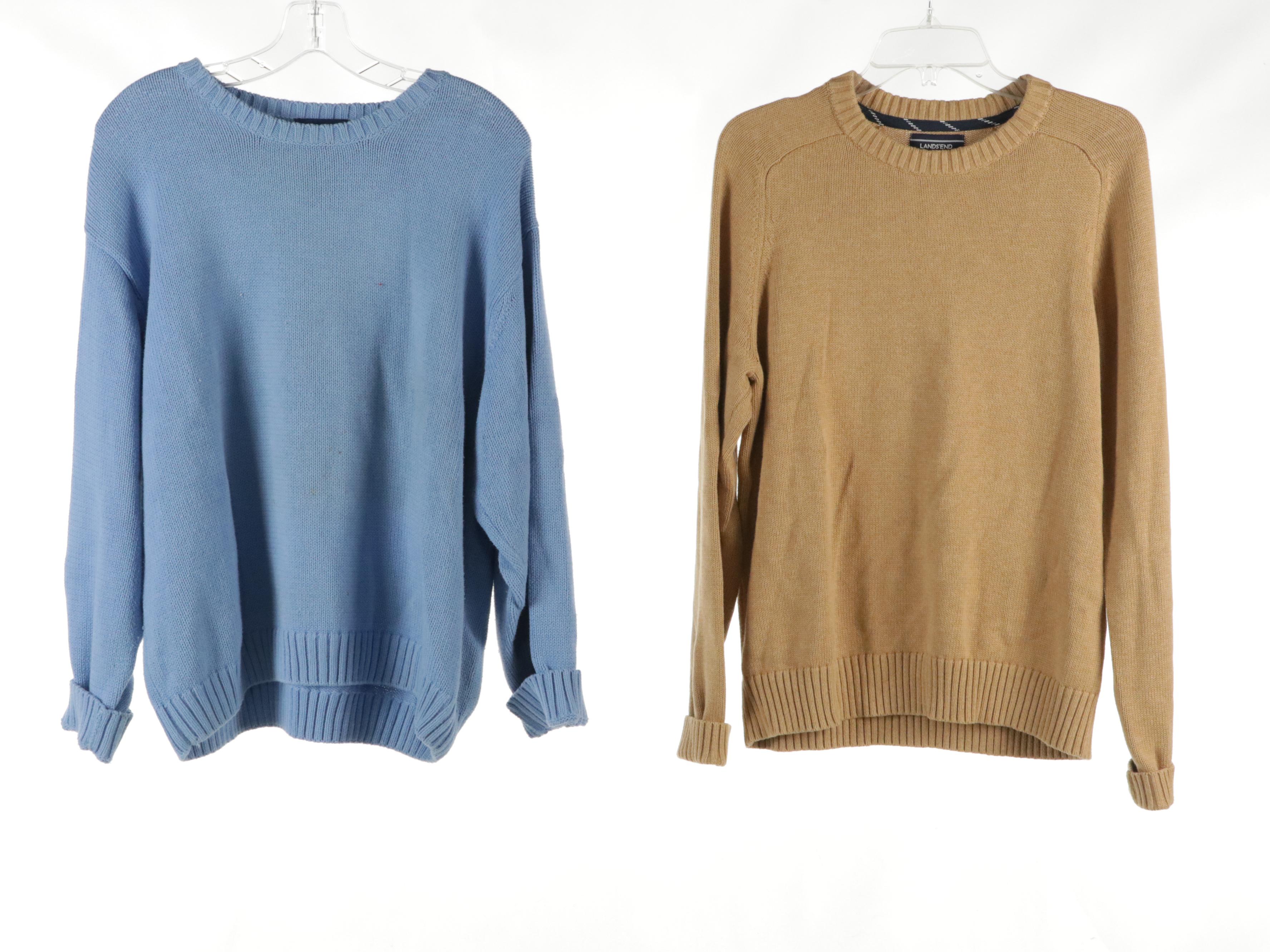 Men's Charter Club and Lands' End Cotton Knit Sweaters, Brooks Brothers Pullover