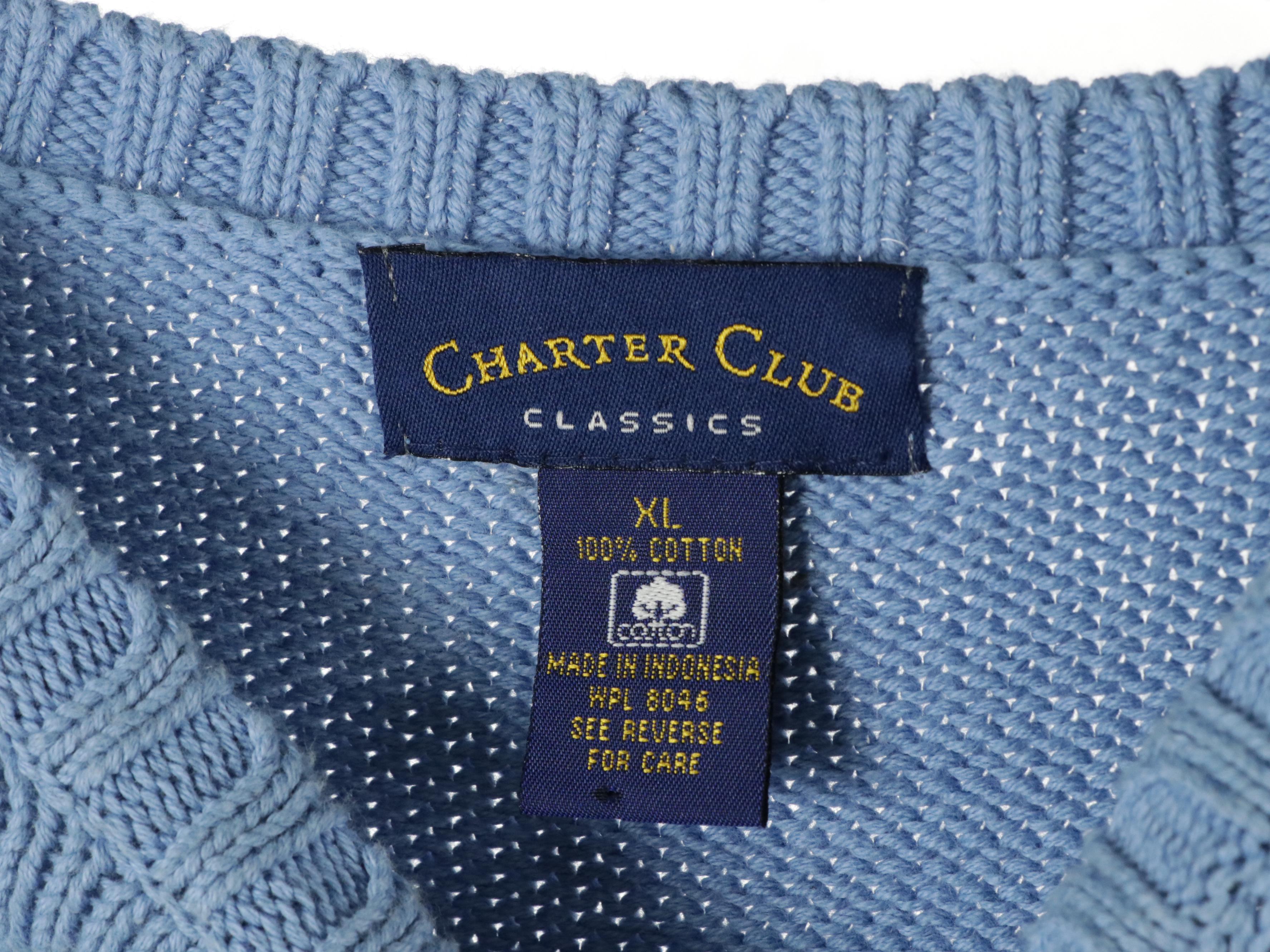 Men's Charter Club and Lands' End Cotton Knit Sweaters, Brooks Brothers Pullover