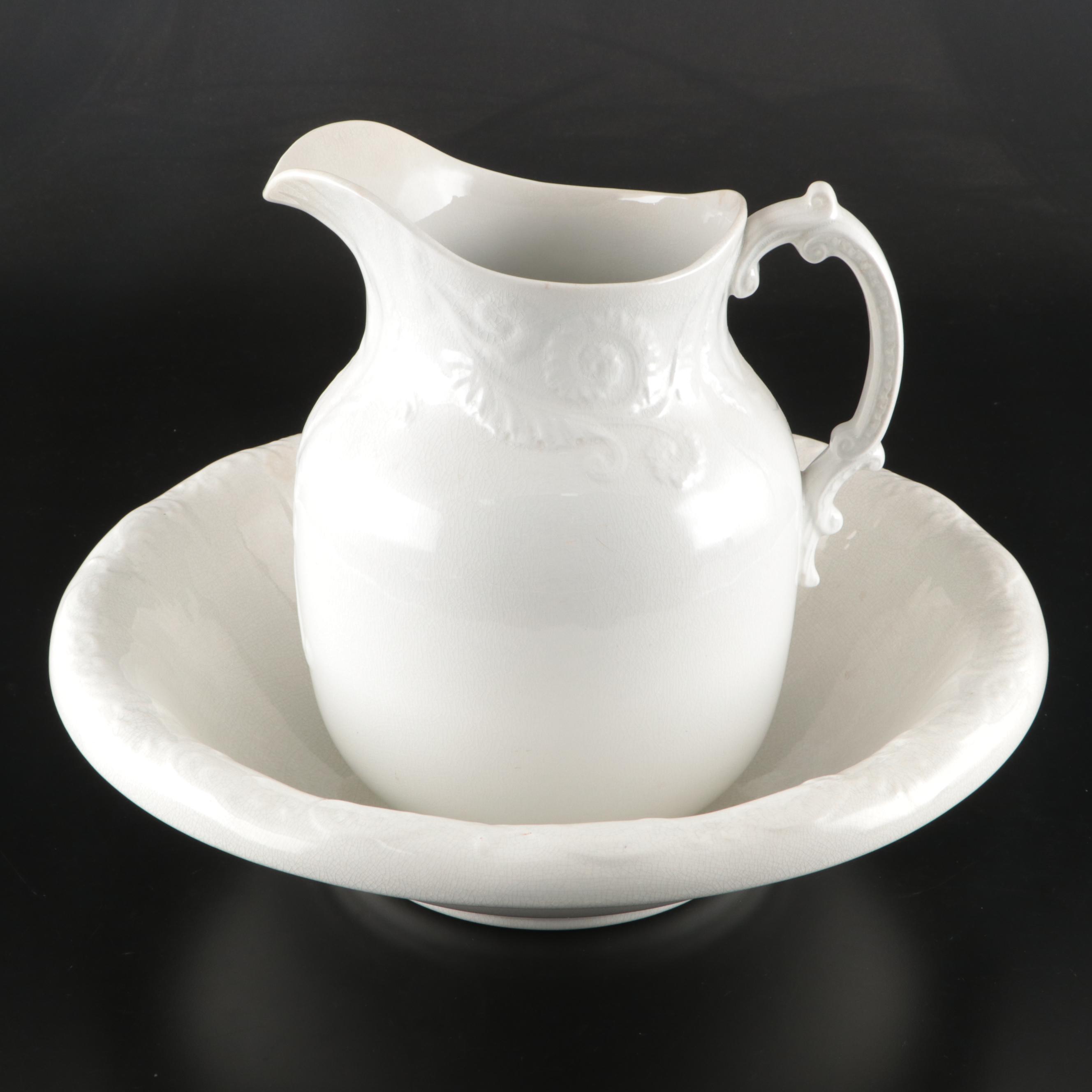 Canonburg Ceramic Basin with ELP Co. Ceramic Pitcher