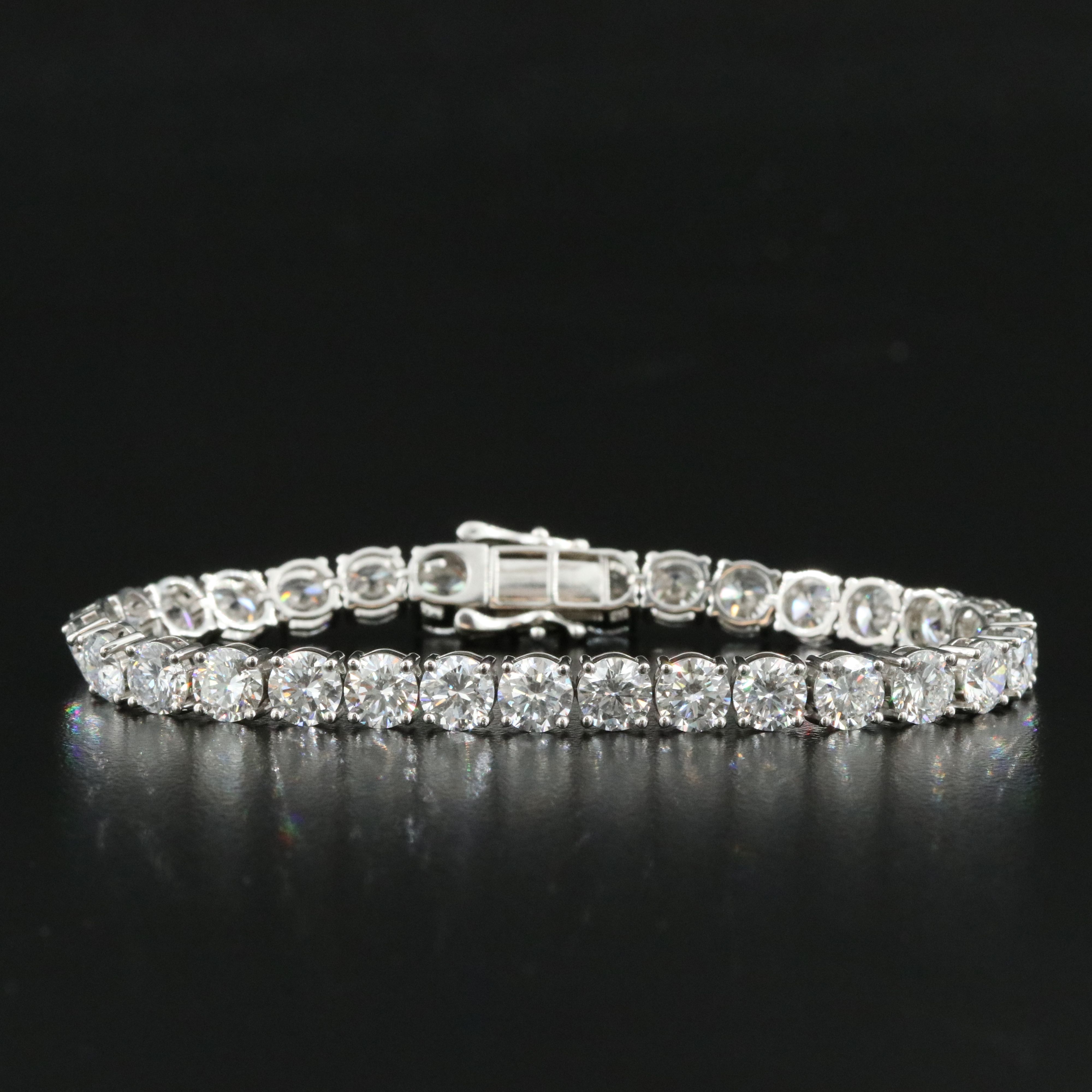 Platinum 15.88 CTW Lab Grown Diamond Line Bracelet