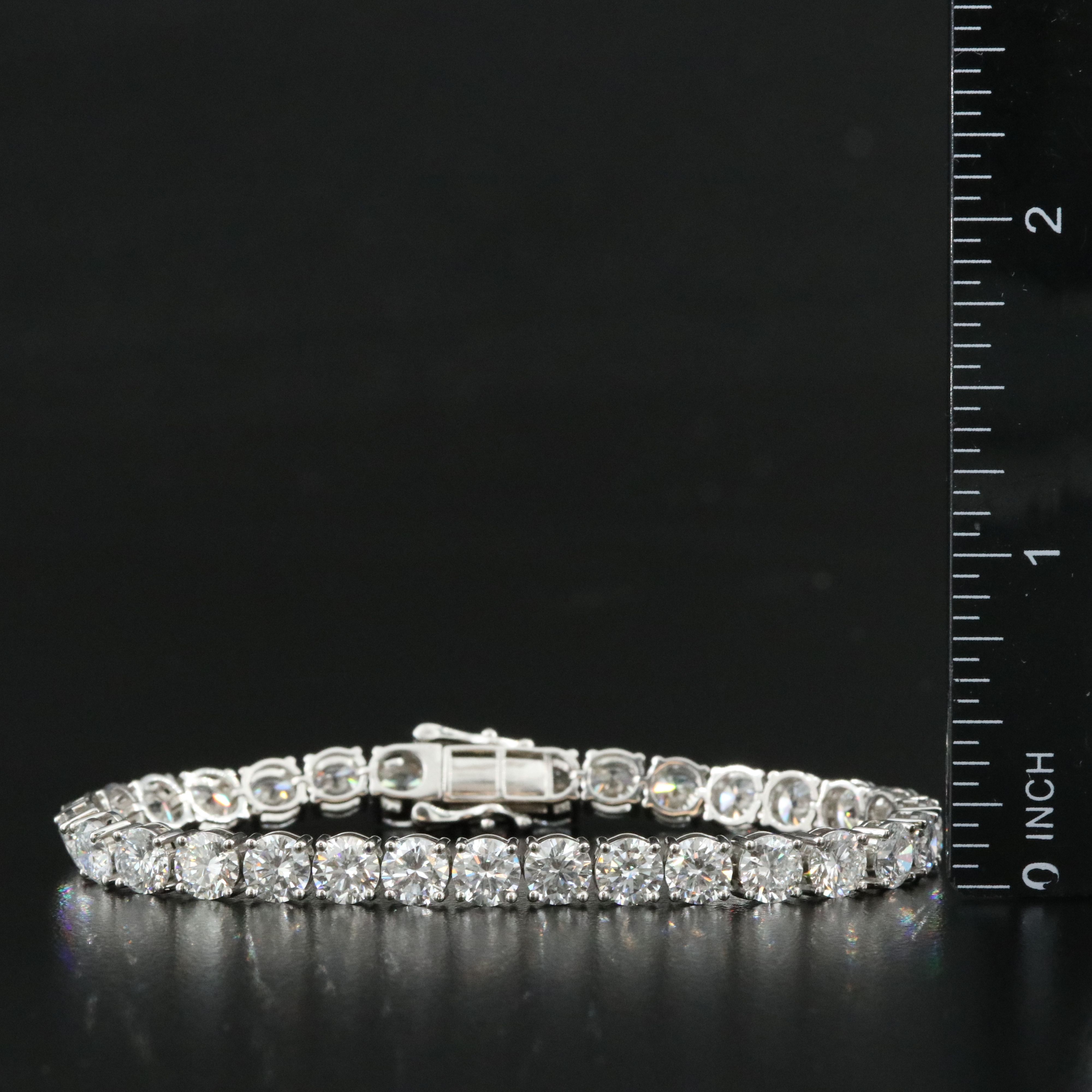 Platinum 15.88 CTW Lab Grown Diamond Line Bracelet