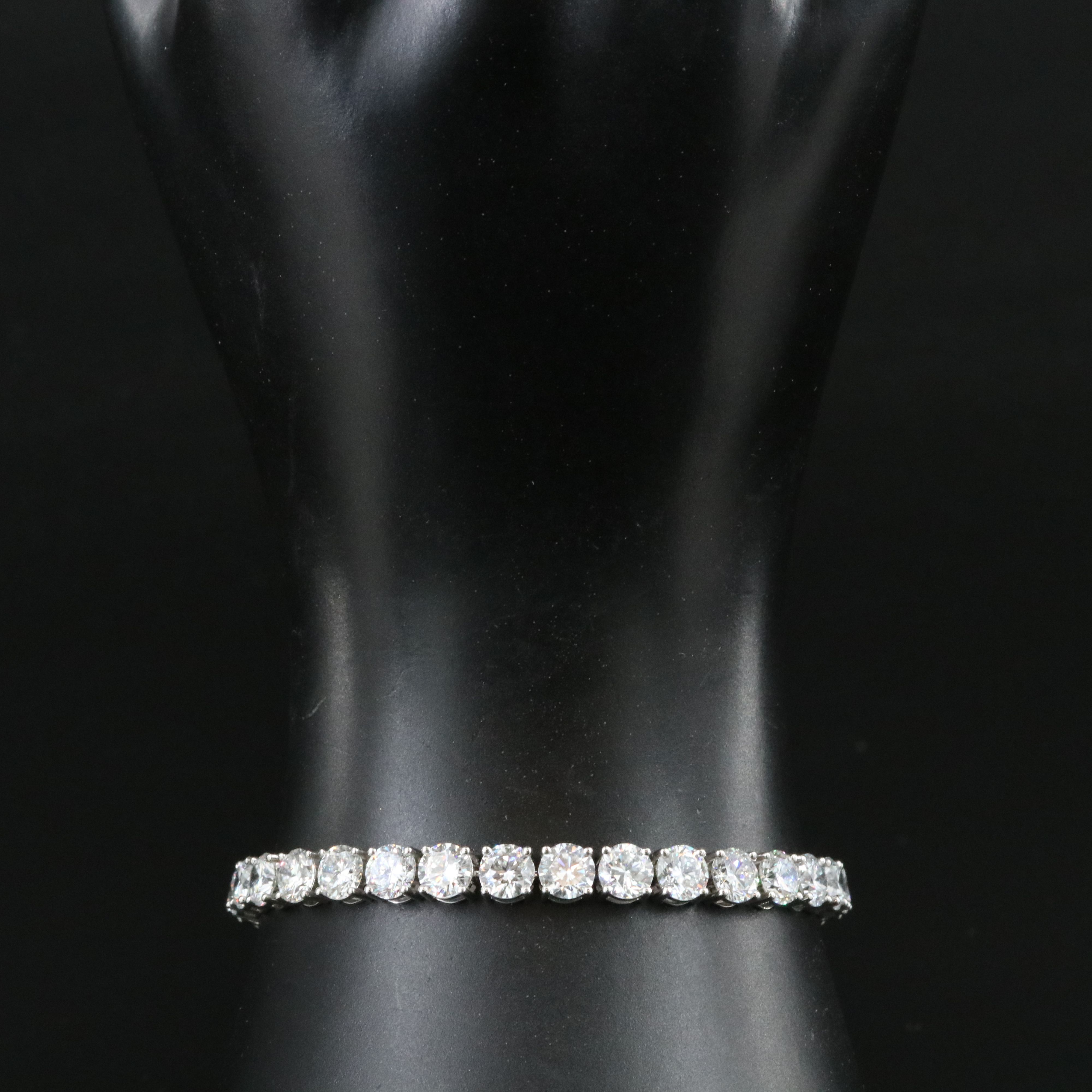 Platinum 15.88 CTW Lab Grown Diamond Line Bracelet