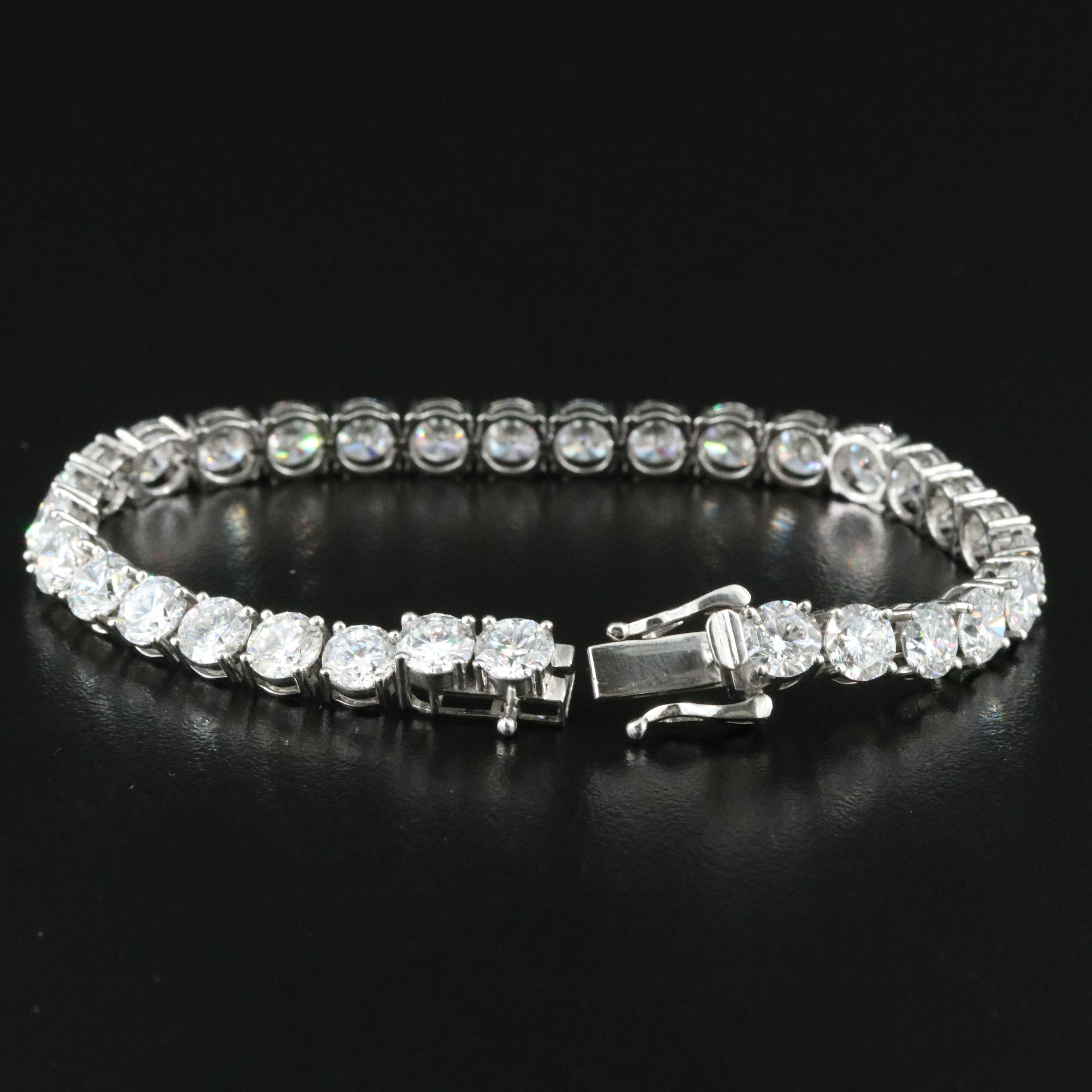 Platinum 15.88 CTW Lab Grown Diamond Line Bracelet