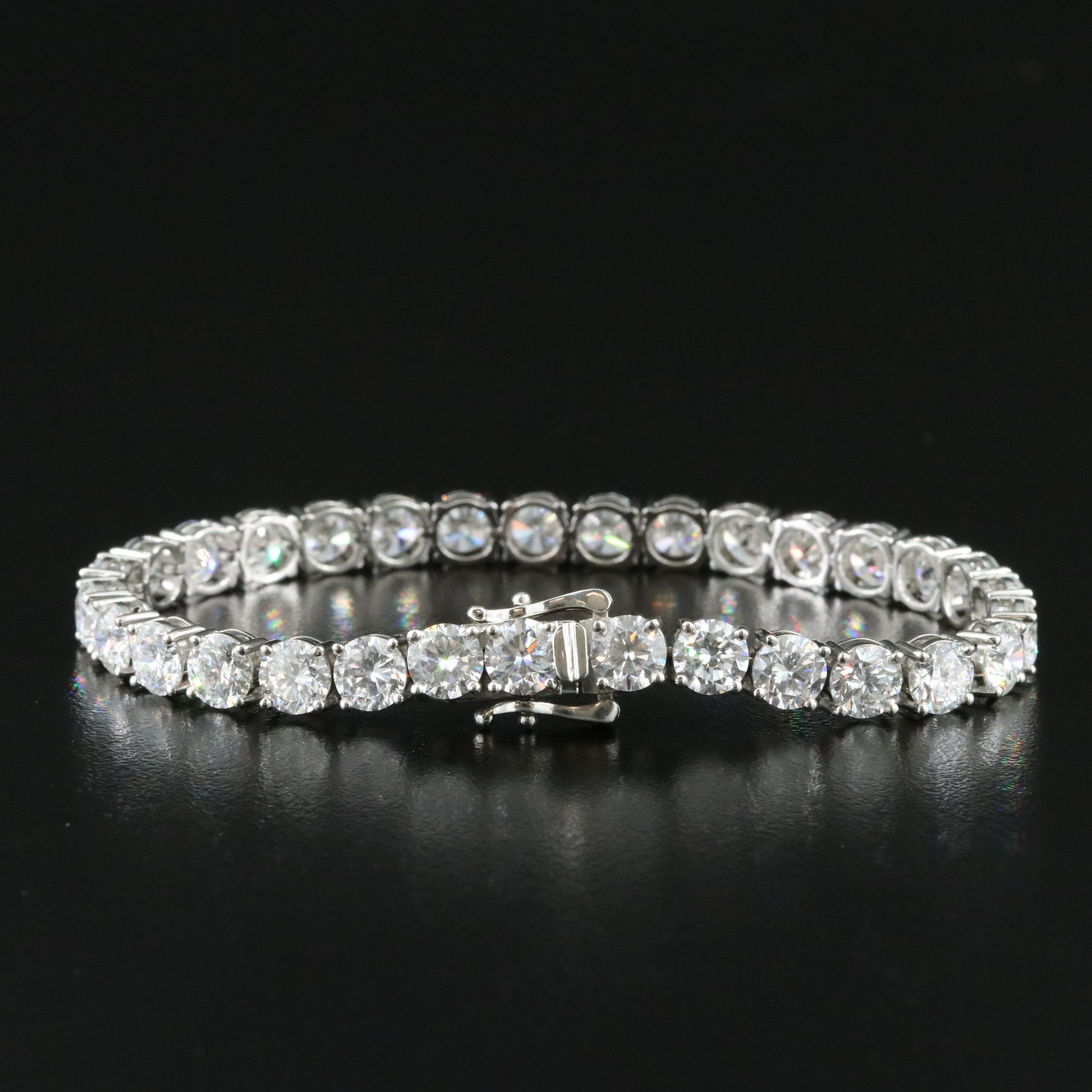Platinum 15.88 CTW Lab Grown Diamond Line Bracelet