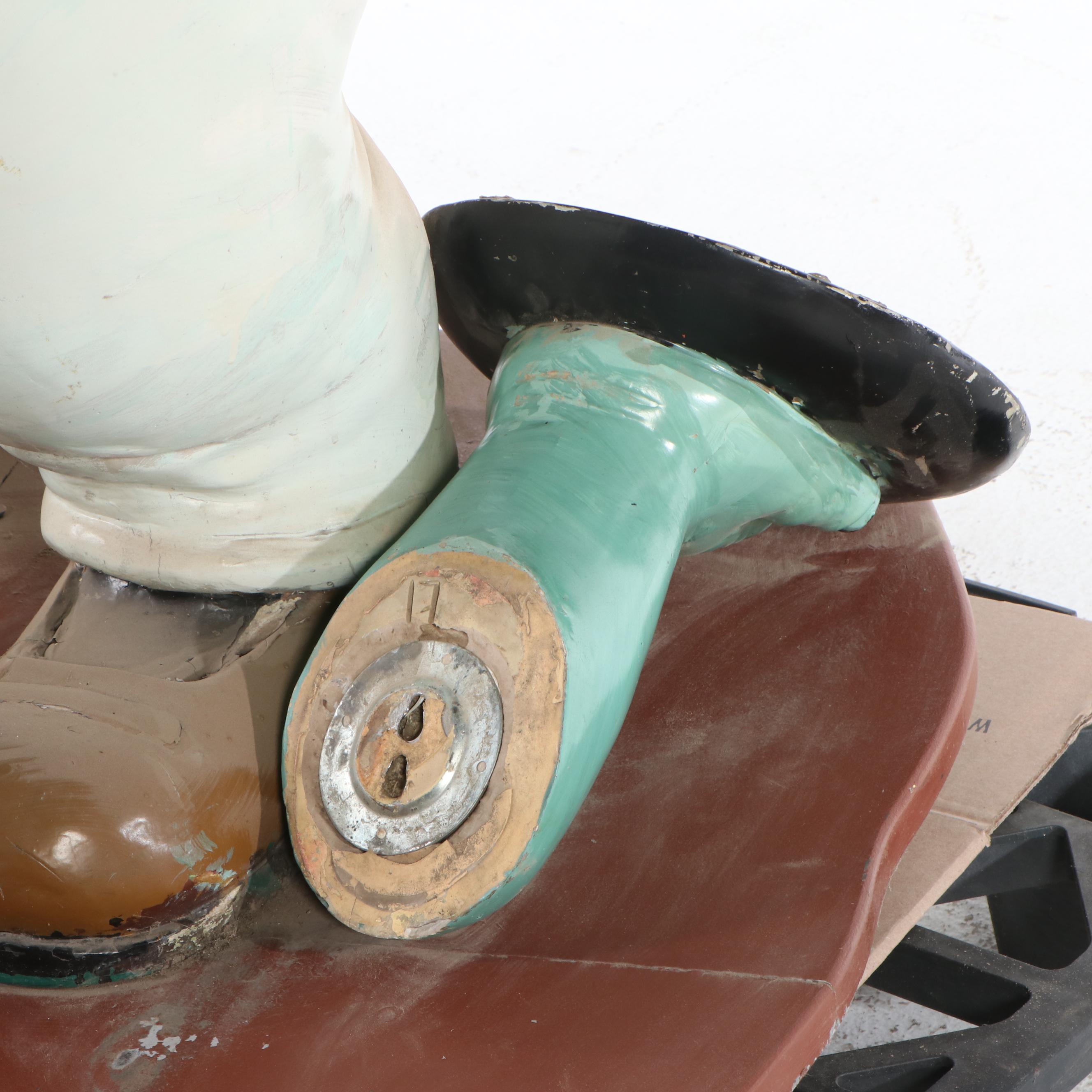 Jungle Jims Salvage 70" Painted Plaster Anthropomorphic Gator Sculpture