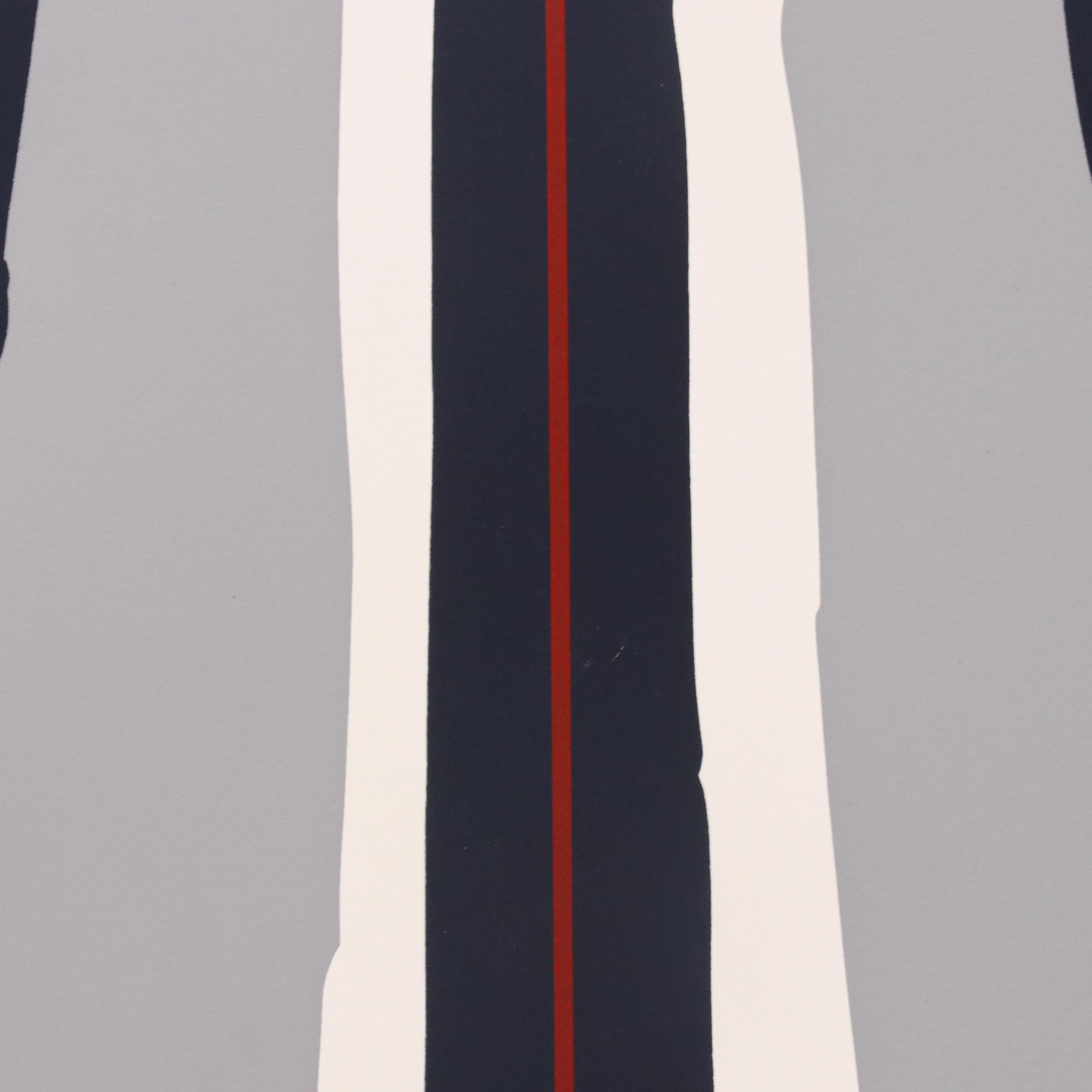 Thomas Whelan Benton Abstract Serigraph "Earthline Red," 1981