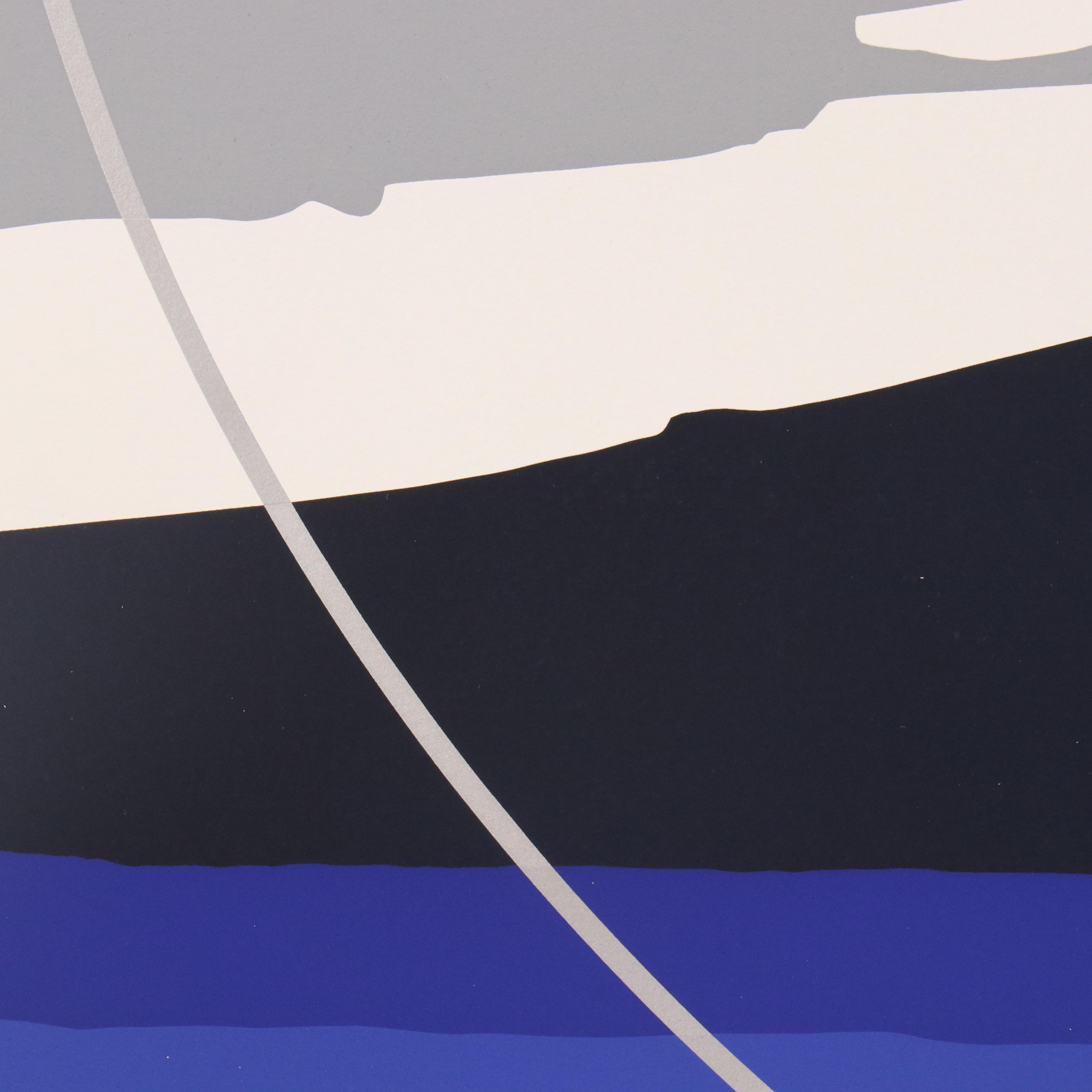 Thomas Whelan Benton Abstract Serigraph "Earthline Red," 1981