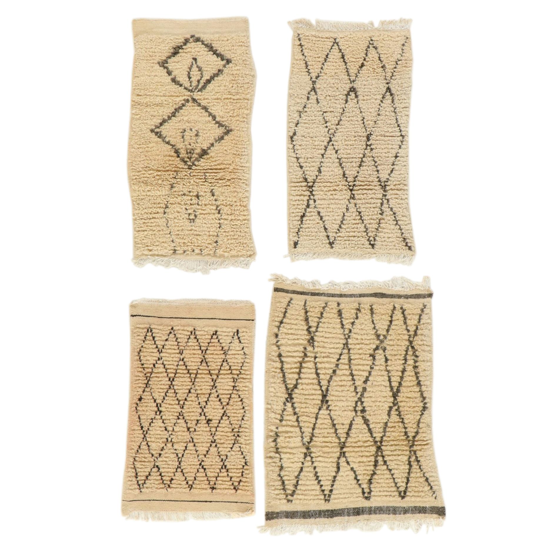 Group of Hand-Knotted Moroccan Berber Accent Rugs