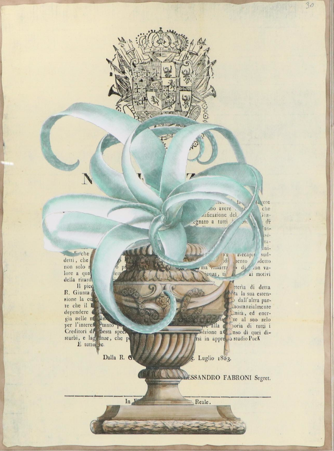 Pair of Large-Scale Italian School Style Botanical Giclées